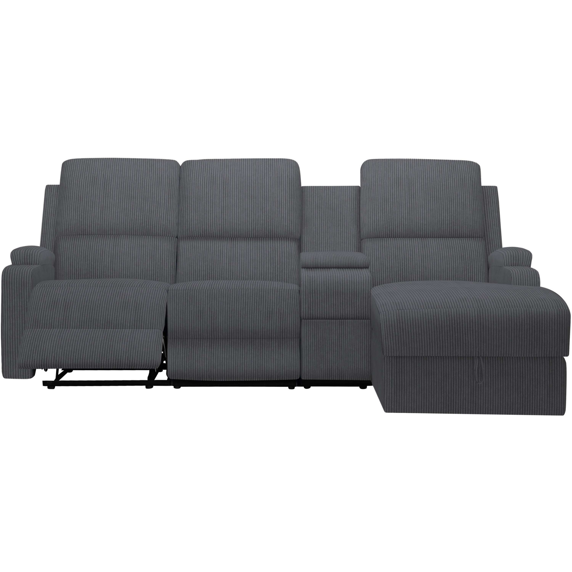 Home affaire Ecksofa »NAPORI Multimediasofa, 3er Kinosessel XXL, L-Form, Cord« Kinosofa mit Relaxfunktion, Getränkehalter, Staufach und Staukasten
