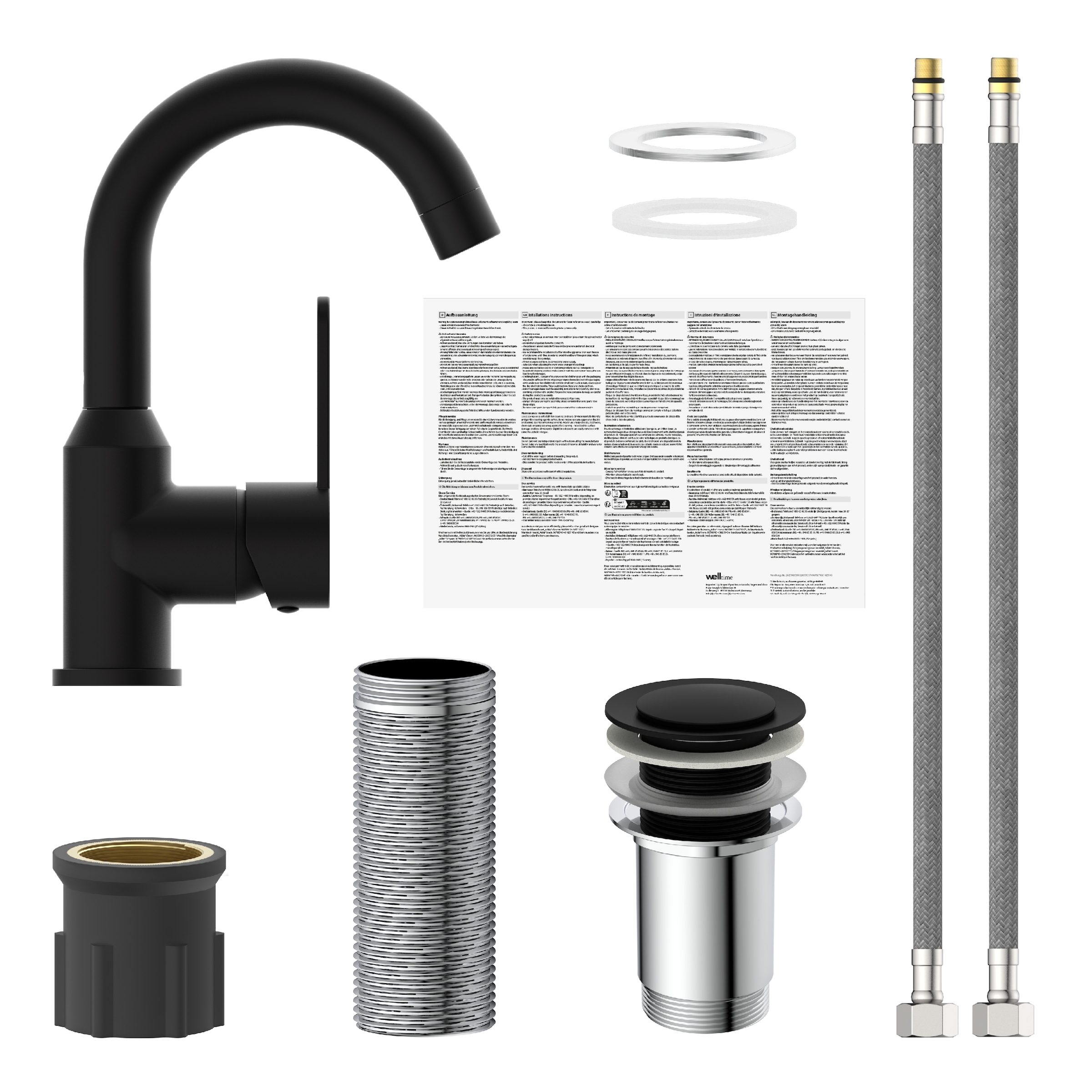 welltime Waschtischarmatur »Adria« Eco-Click-Funktion, inklusive Pop-Up Ablaufventil