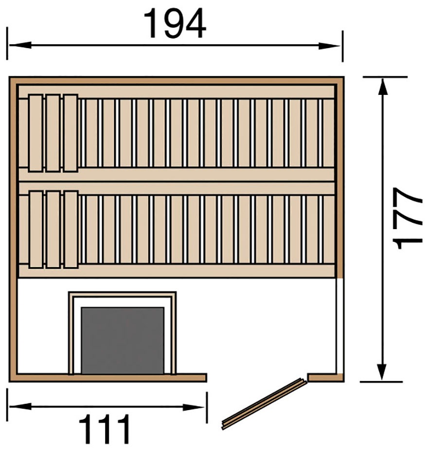 weka Sauna »Halmstad« Set,  7,5 kW Bio-Ofen mit digitaler Steuerung