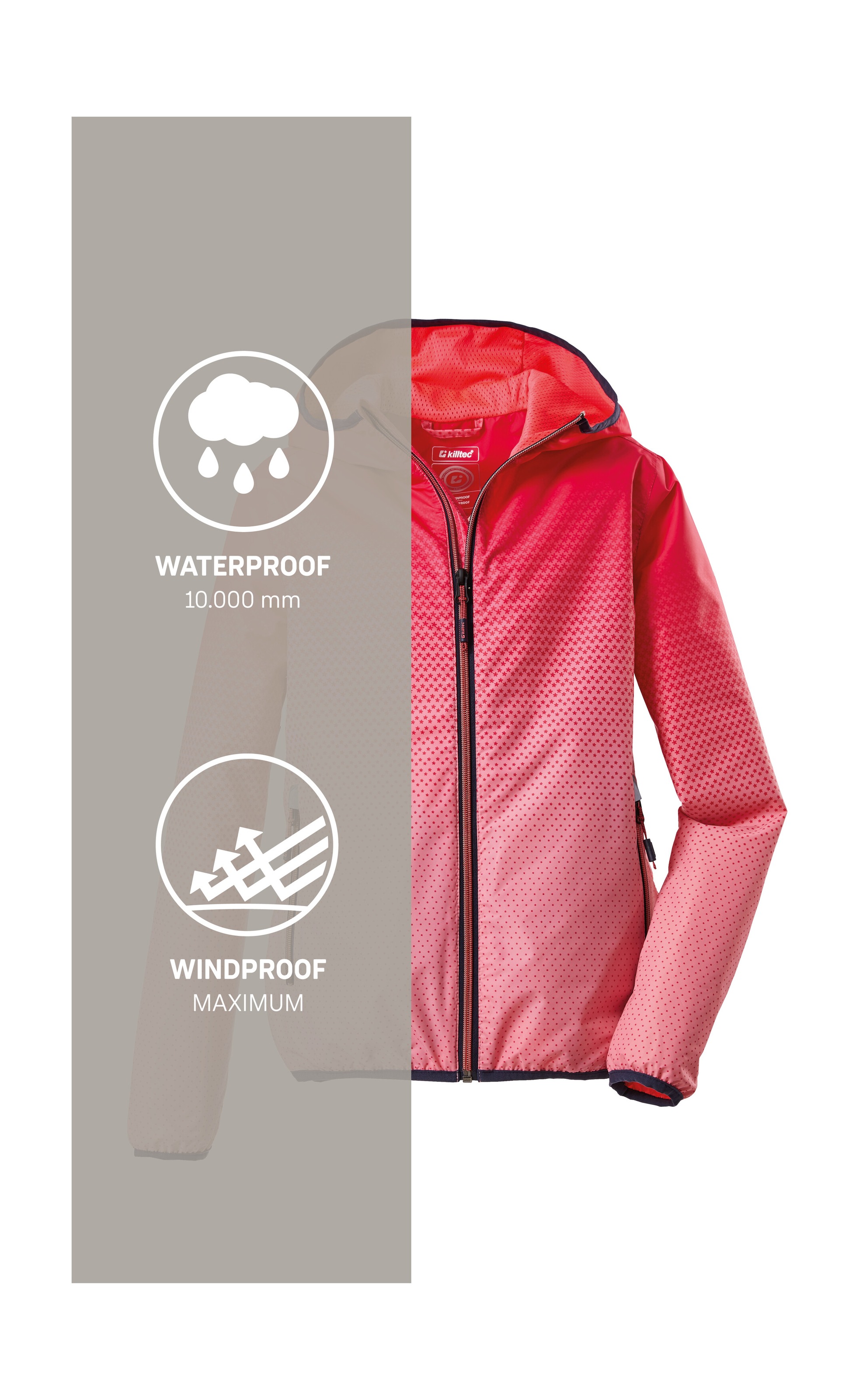Killtec Outdoorjacke »Lyse GRLS JCKT A«, Leichte Mädchen Funktionsjacke von killtec, wasserdicht, packbar