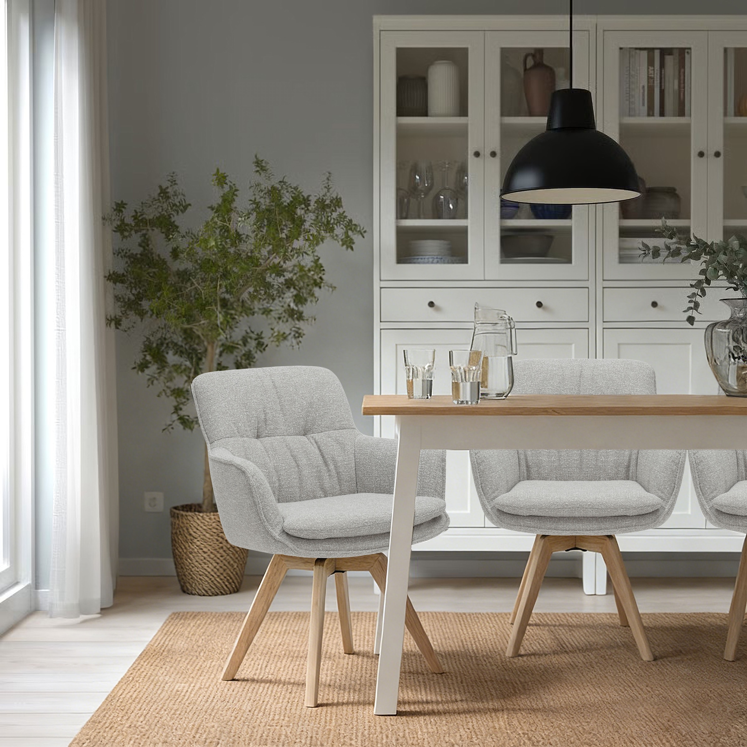 OTTO home Esszimmerstuhl »Sigune« () 1 Stk.pflegeleichter Webstoff Bezug, massives Echtholzgestell