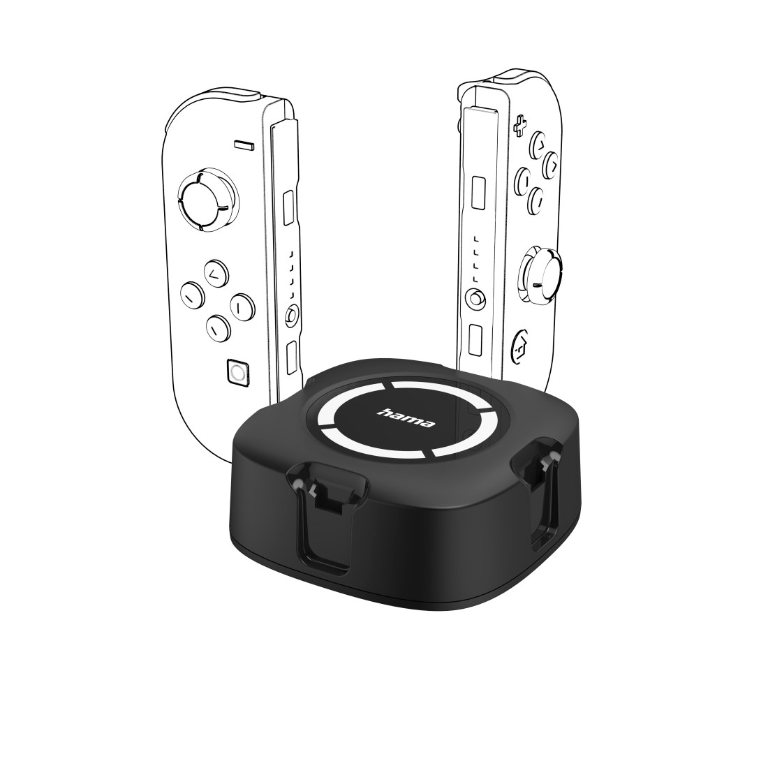 Hama Controller-Ladestation »Ladestation 4in1 für Nintendo Switch Joy-Con mit Ladekabel, Schwarz«, (1 St.)