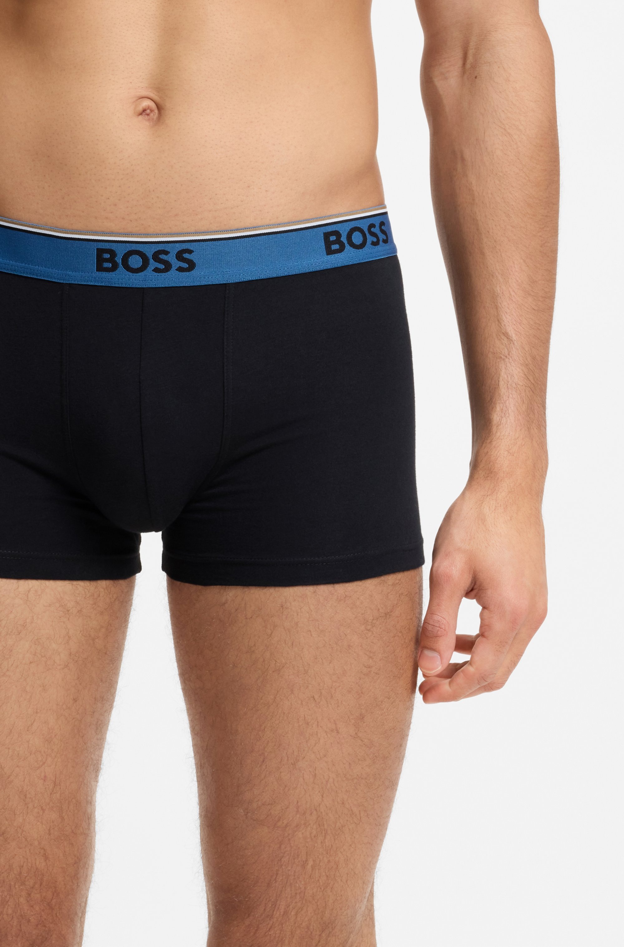 BOSS Trunk Packung, 3 Stk. aus Stretch-Baumwolle mit Logo-Bund, mittlere Bundhöhe