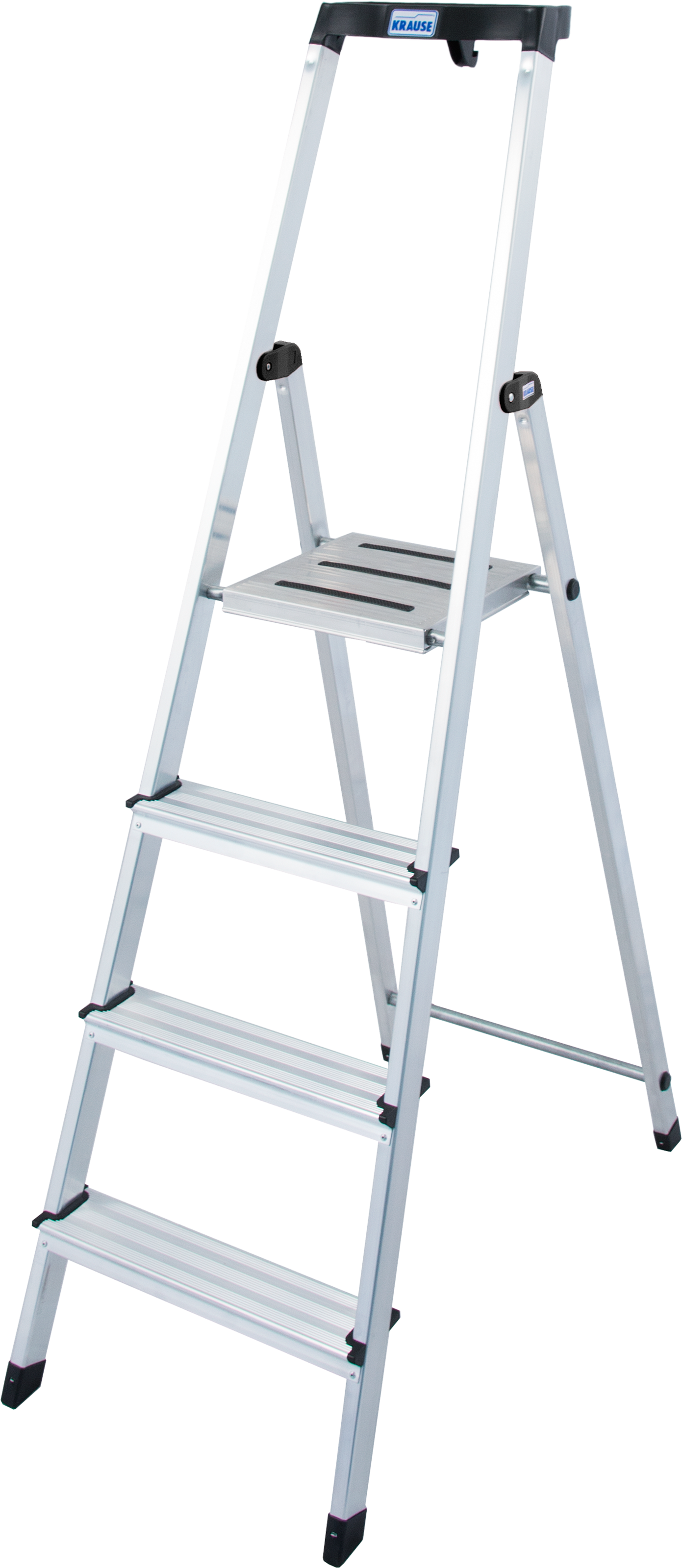 KRAUSE Stehleiter "Safety" Aluminium, 1x4 Stufen, Arbeitshöhe ca. 285 cm