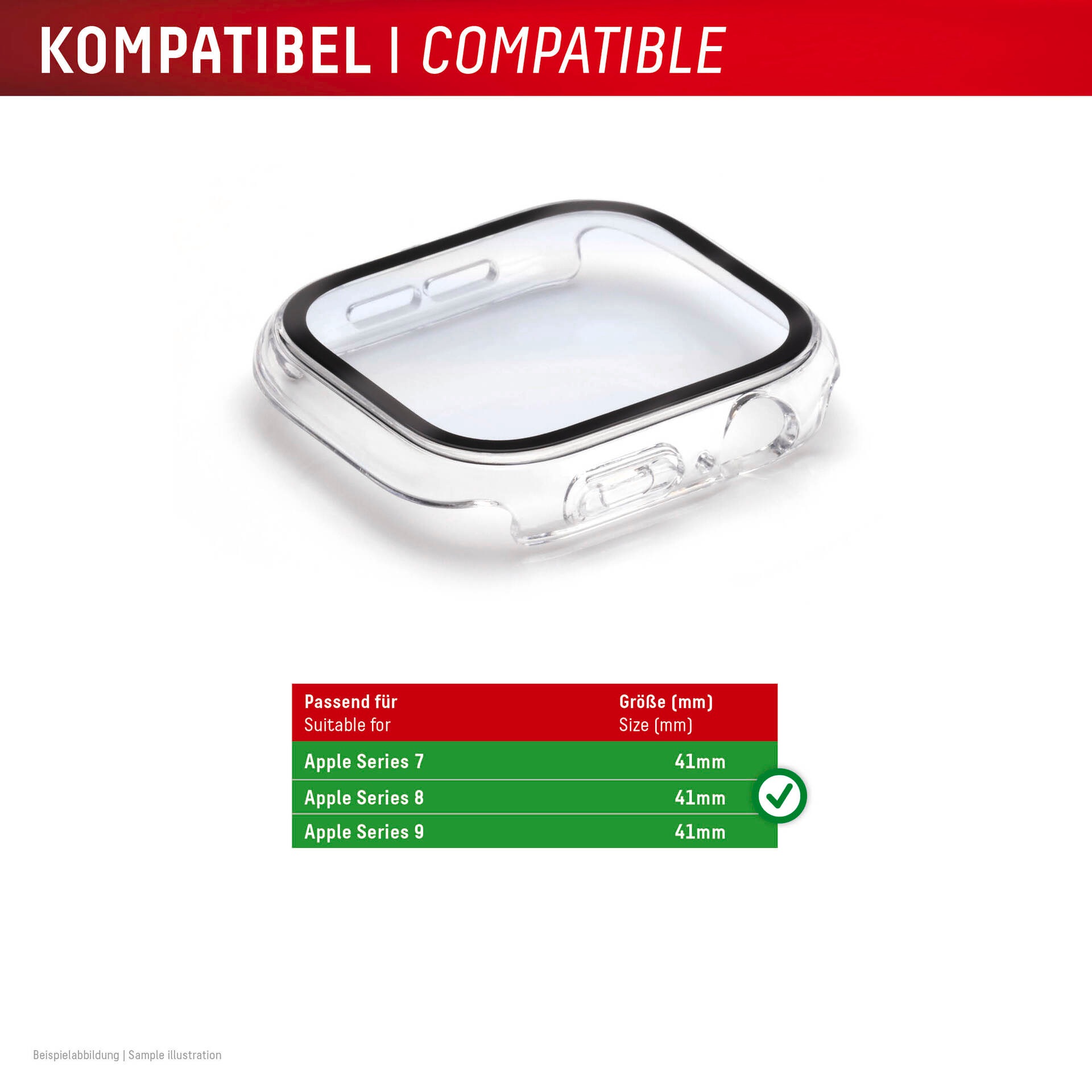Displex Displayschutzglas »Smartwatch Glass All-In-One Protector Full Body«, für Apple Watch Series 7 41 mm-Apple Watch Series 8 41 mm-Apple Watch Series 9 41 mm, Displayschutzfolie, Schutzfolie, Bildschirmschutz, kratz- & stoßfest