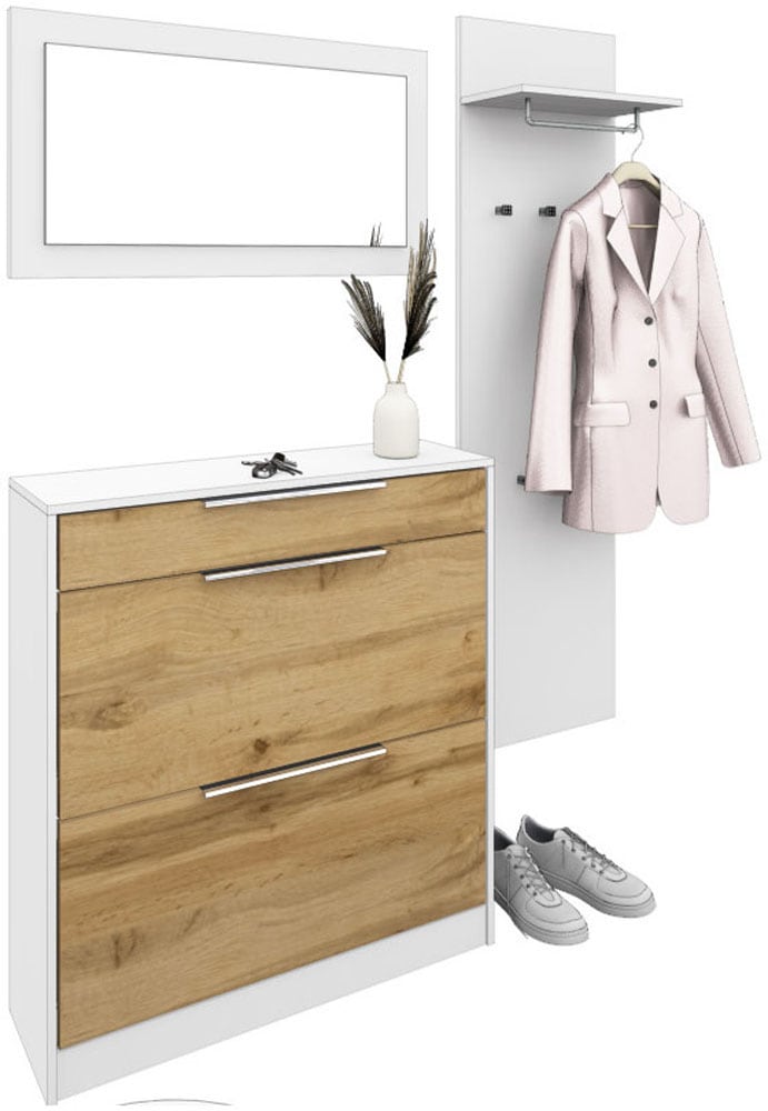 borchardt Möbel Garderoben-Set »Oliva, Schuhschrank, Spiegel, Garderobenpaneel« 3 Stk. tlg.