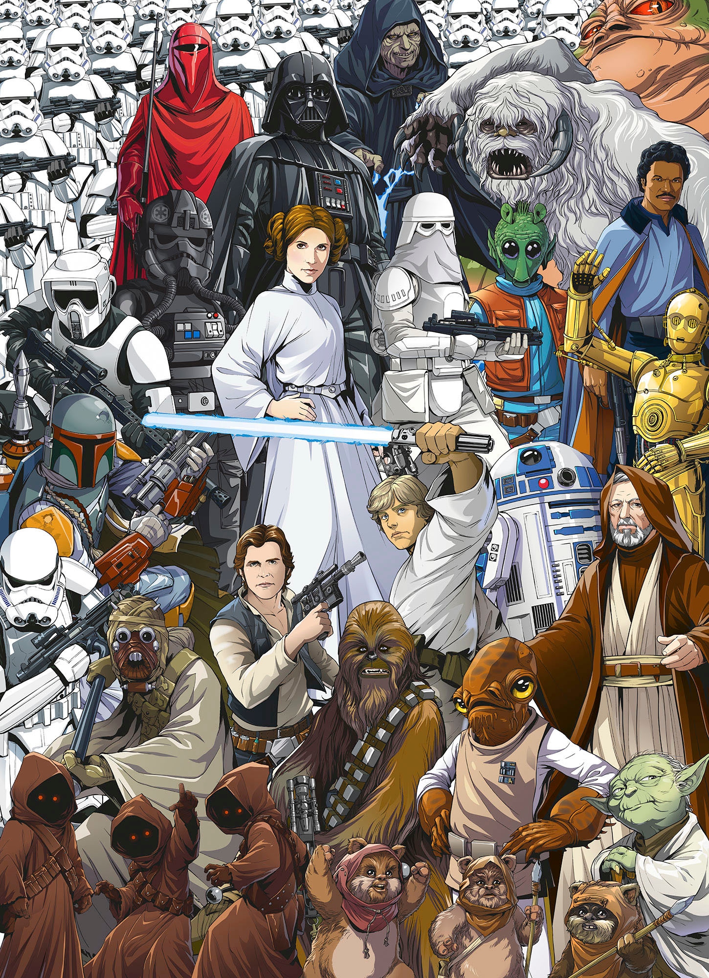 Komar Fototapete »STAR WARS Classic Cartoon Collage - Größe 184 x 254 cm« bedruckt glatt Kinderzimmer