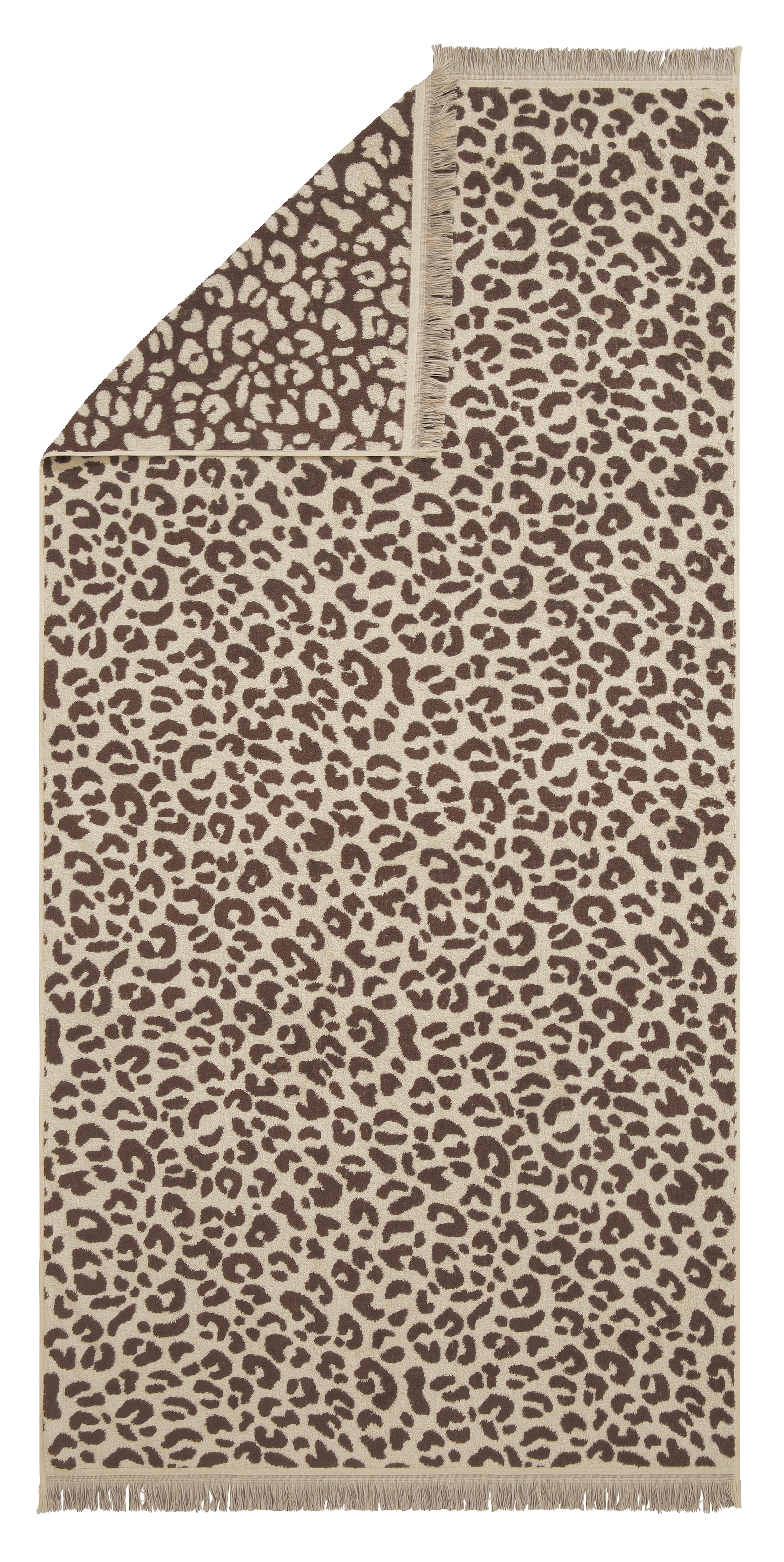 OTTO home Strandtuch »Tiffani, Leopardenmuster, Premium Strandtücher 2-tlg, 500 gr/m²« 90x180 cm, Animal Print, Leo, modern, Urlaub, mit Fransen