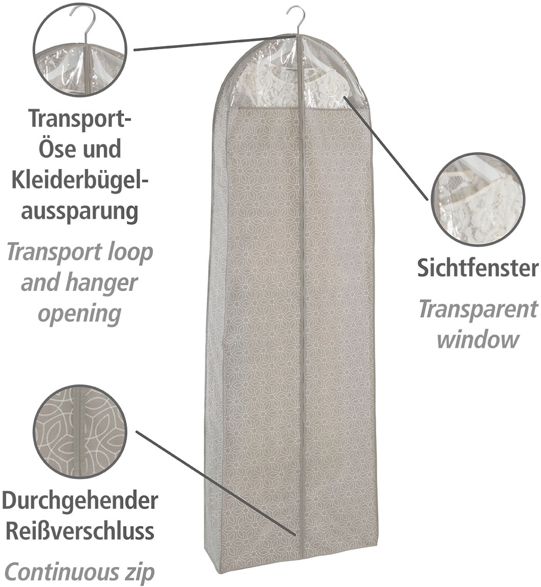 WENKO Kleidersack »Modell Balance«, (Set, 2 St.), 60 x 180 cm, lang, atmungsaktiv, mit Reißverschluss & Sichtfenster