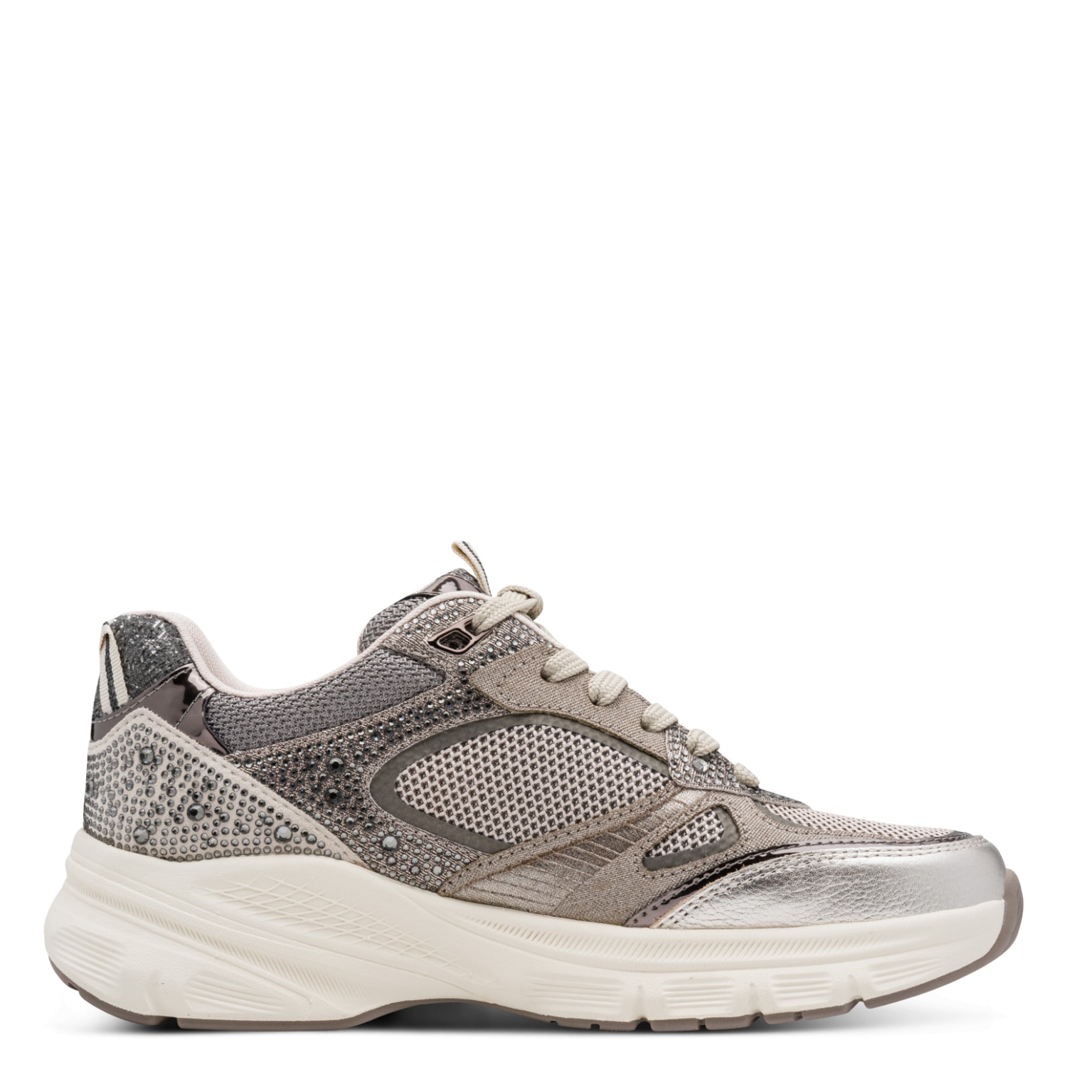 Tamaris Plateausneaker »GREY GLAM«  Freizeitschuh, Halbschuh, Keilsneaker im angesagtem Metallic-Look