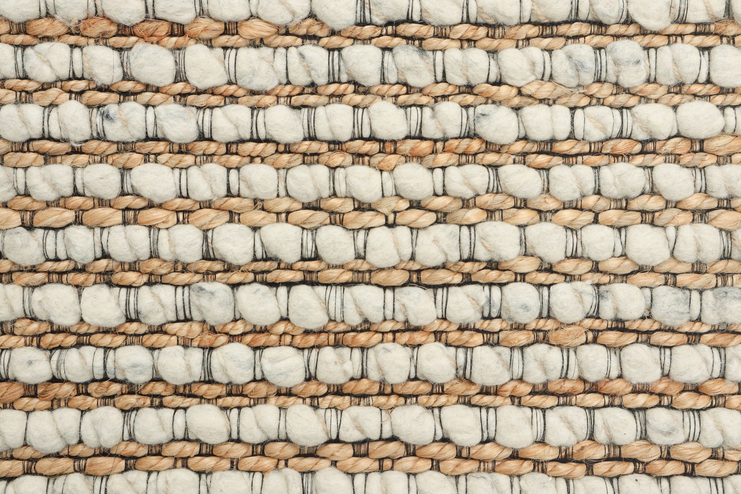 OTTO home Wollteppich »Leevy, Wolle und Jute, handgewebt, Handweb Teppiche« rechteckig 25 mm Höhe schöne Streifenoptik, Wohnzimmer, Schlafzimmer, Esszimmer