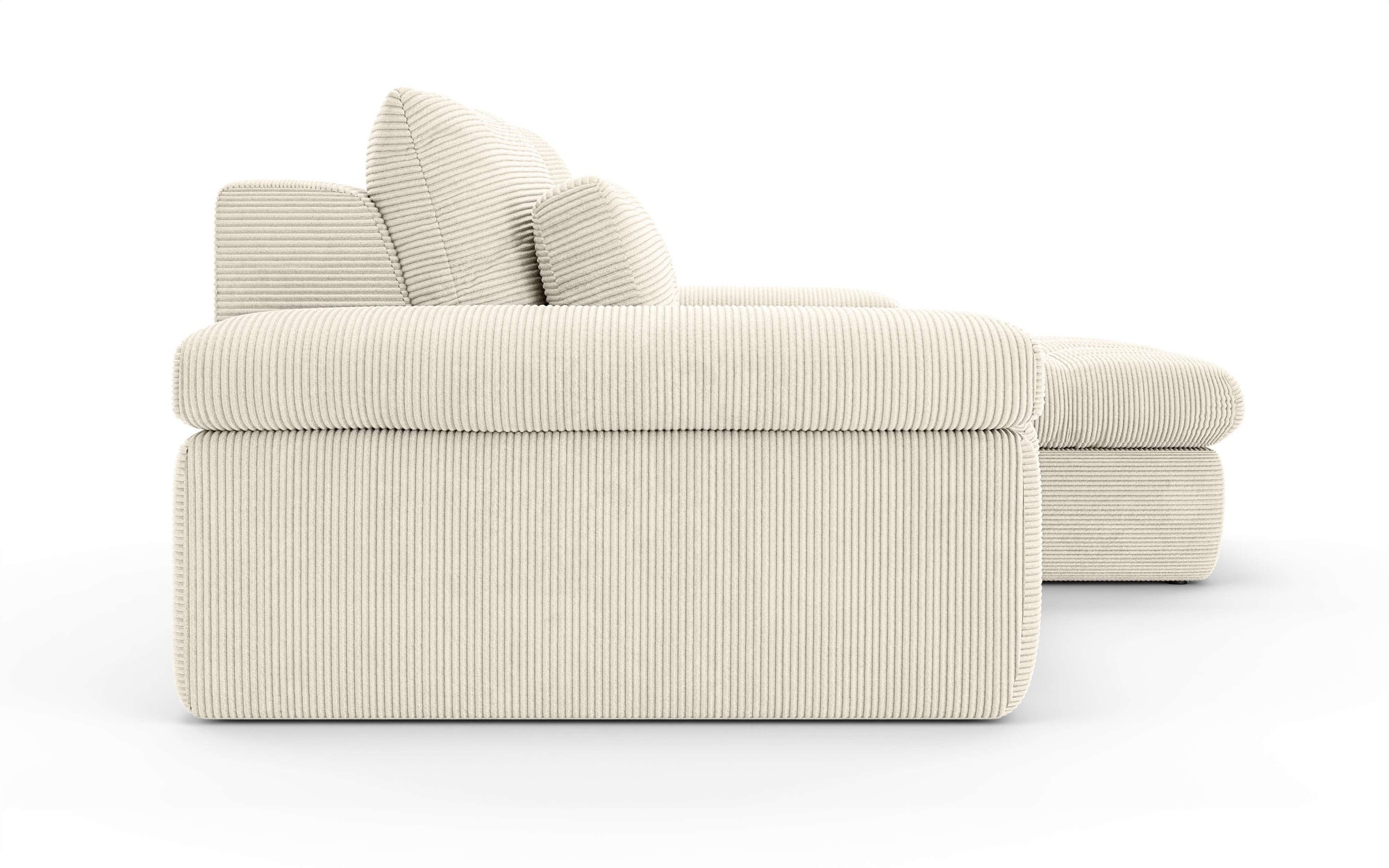 Home affaire Ecksofa »ALVERIE mit Recamiere, moderne Steppung, Maße: B/T/H 274/203/106 cm«, L-Form mit Wellenunterfederung, mit 4 Rückenkissen, pflegeleicht Stoff
