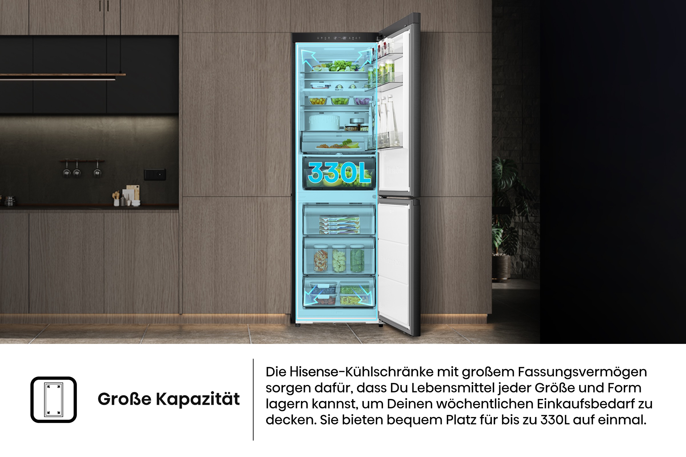 Hisense Kühl-/Gefrierkombination »RB3K330SAFC« 185,6 cm hoch 59,5 cm breit Total NoFrost