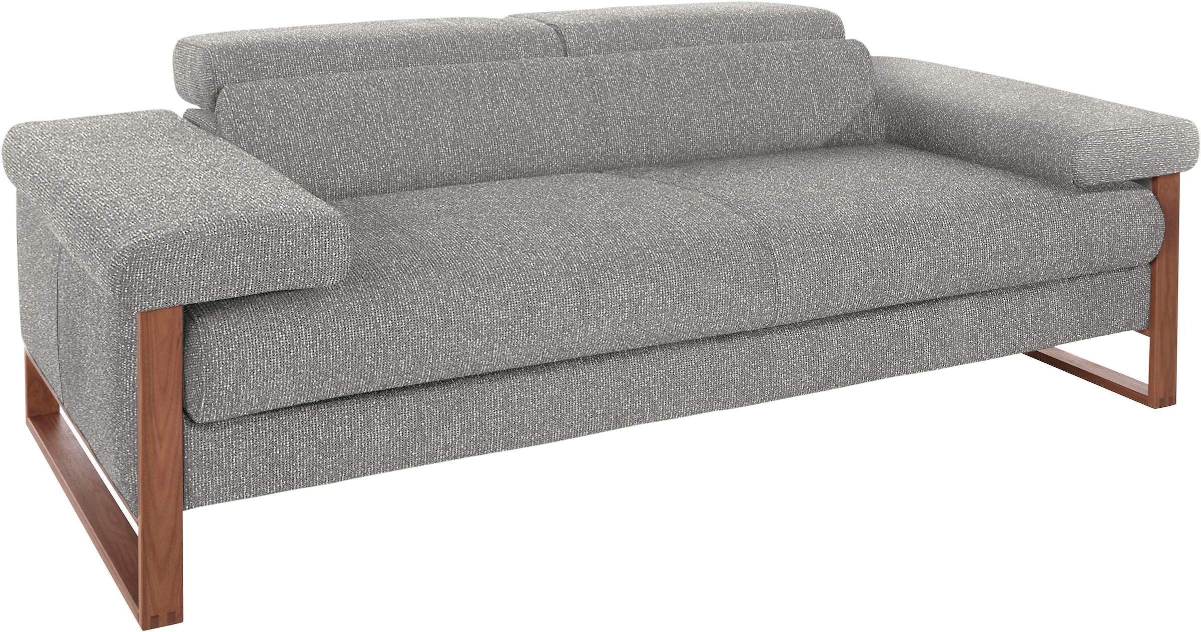 W.SCHILLIG 2-Sitzer »finn wahlw. mit Sitztiefenverstellung & Kopfstützenverstellung, bequem« German Design Award 2016, Fußgestell Nussbaum natur, Breite 210 cm