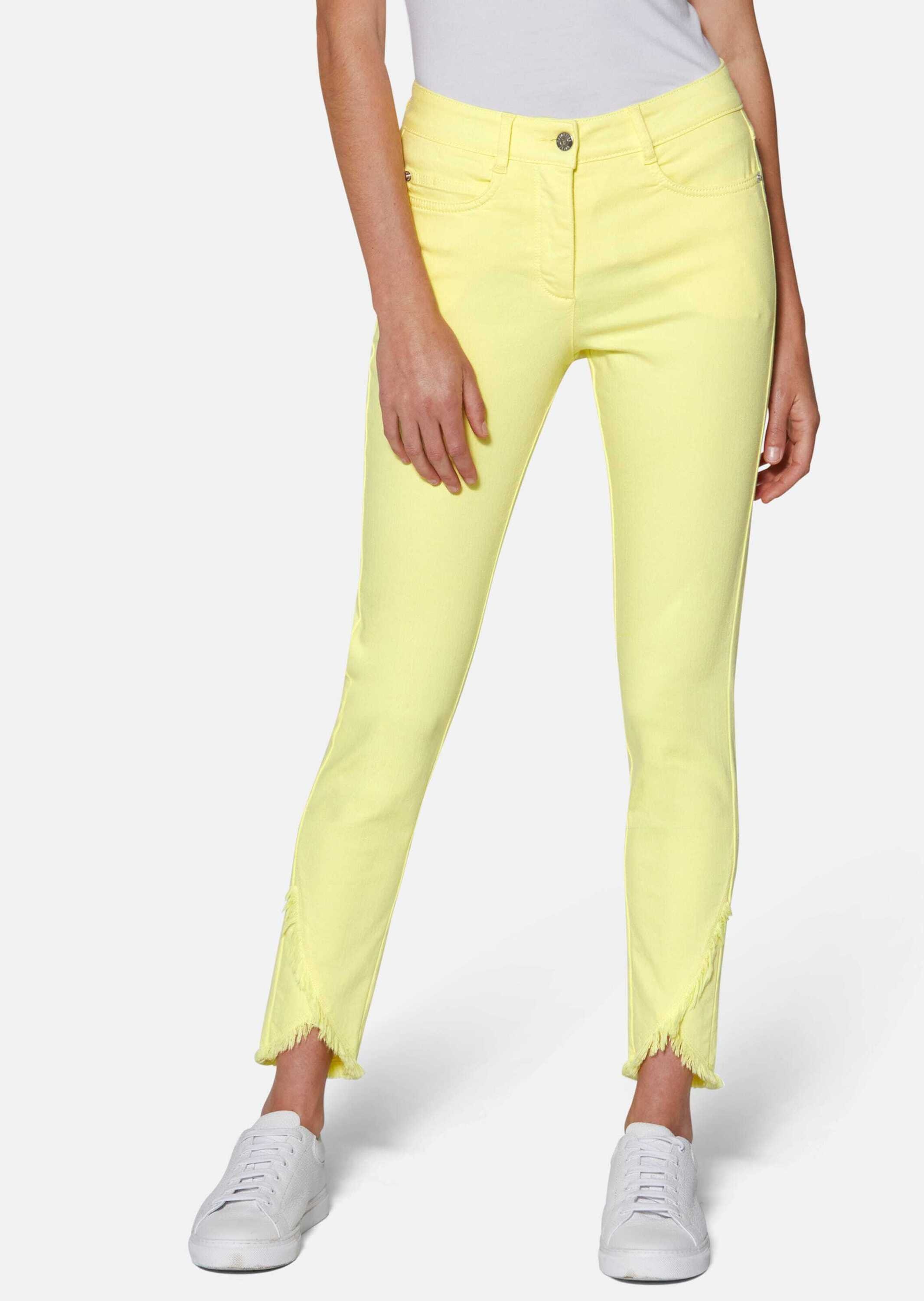 MADELEINE Regular-fit-Jeans »Jeans Schlanke Jeans mit Fransensaum«