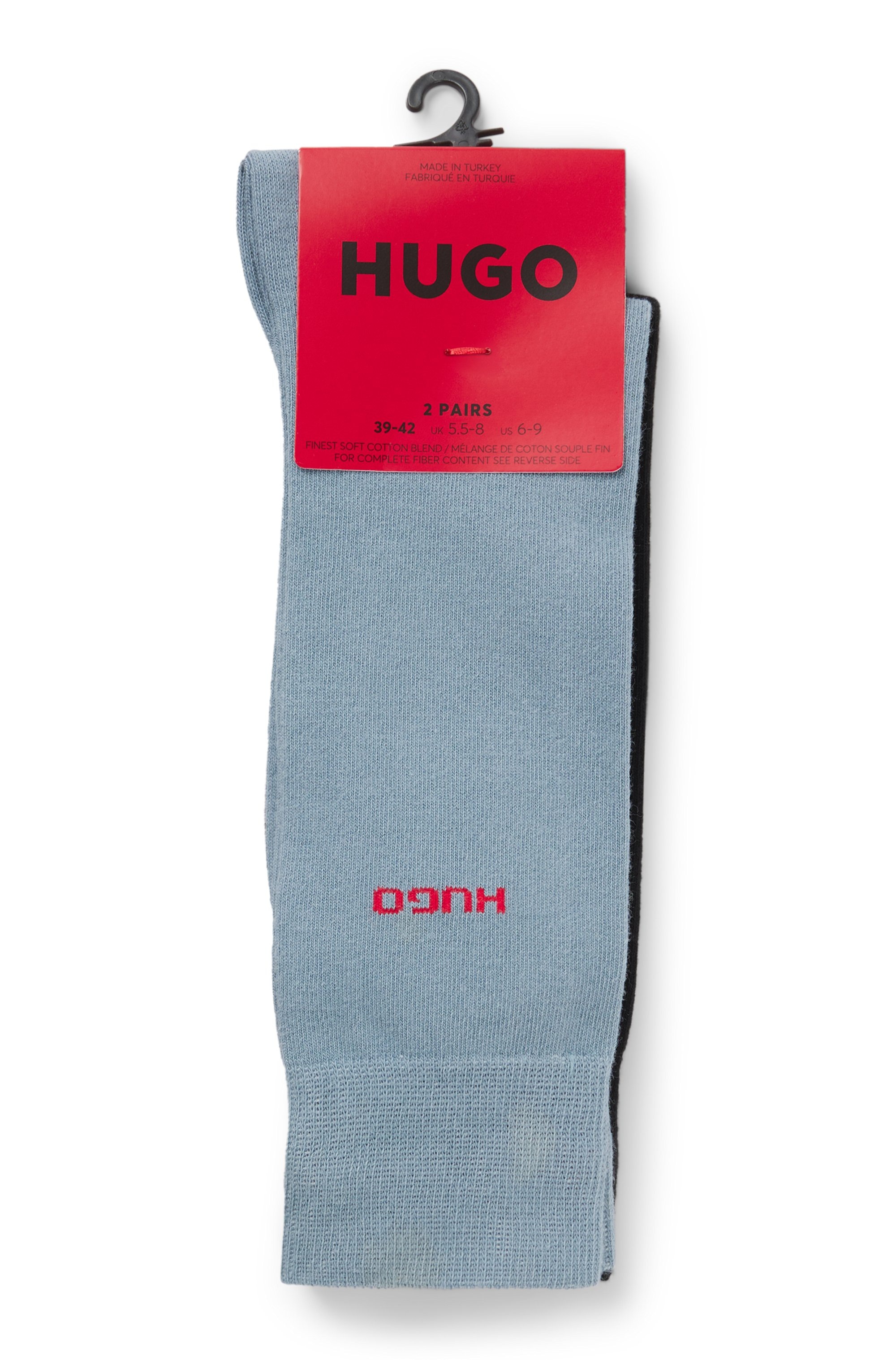 HUGO Underwear Businesssocken »2P RS UNI CC« Packung, 2er Pack, 2 Paar tlg. mit kontrastfarbenem HUGO Logo-Schriftzug