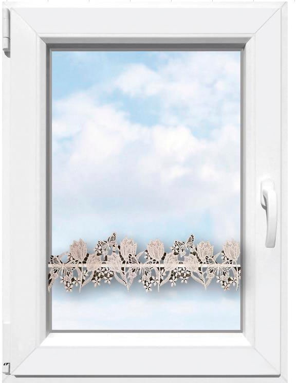 Stickereien Plauen Scheibengardine »Tulpen« Stangendurchzug 1 Stk. tlg.