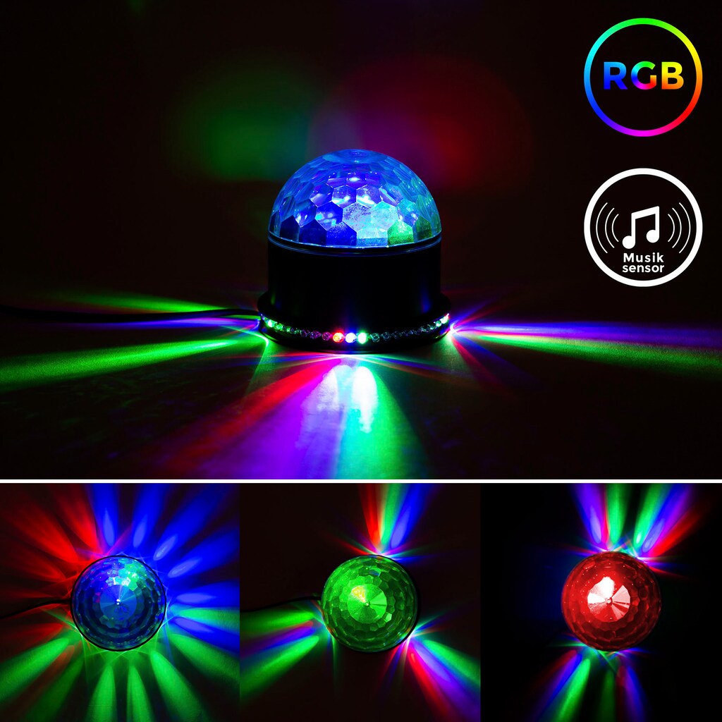 B.K.Licht LED Motivstrahler »BK_GD1327 LED Discolicht, Partylicht, mit Musiksensor«, 1 flammig-flammig