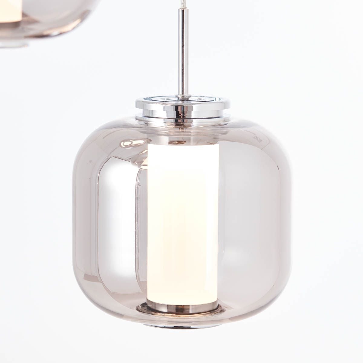 Brilliant Pendelleuchte »Rafa« LED-Modul 1 Stk. Warmweiß LED Hängelampe 3flg Rondell chrom/rauchglas