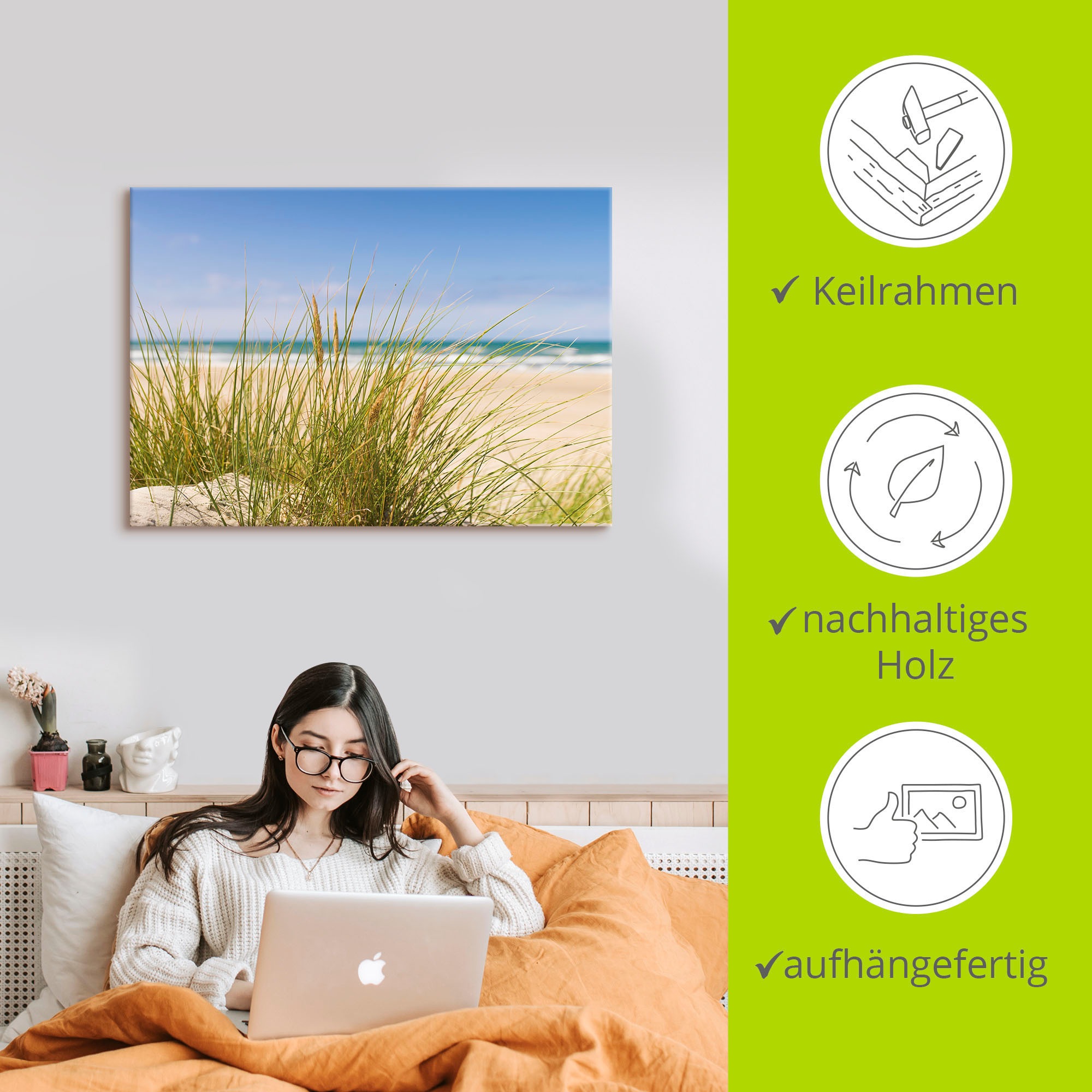 Artland Wandbild »Dünengras« Strand 1 Stk. tlg. als Leinwandbild, Poster in verschied. Größen