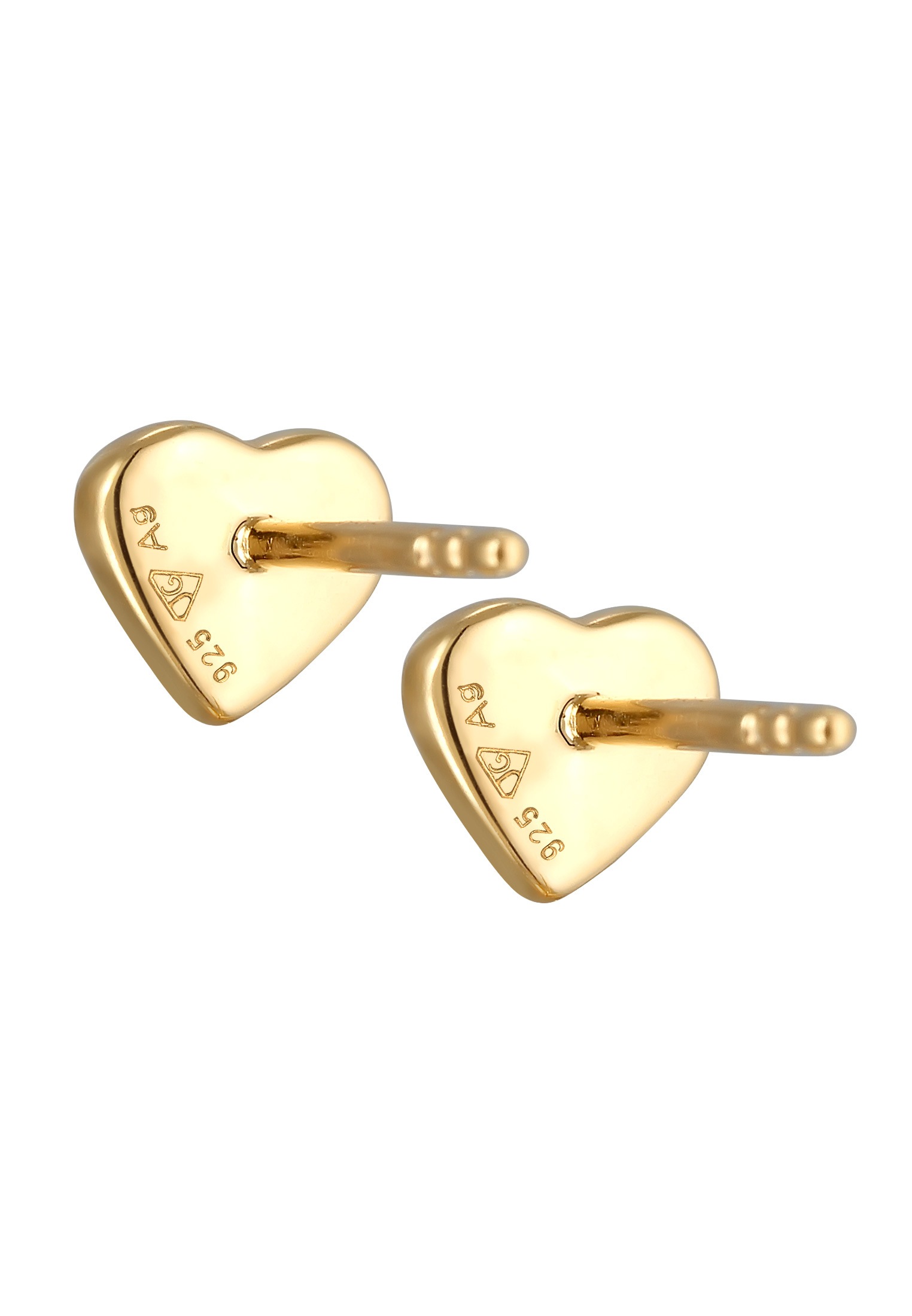 Elli Paar Ohrstecker »Ohrringe Kinder Herz Stecker Rosa Emaille 925 Silber«
