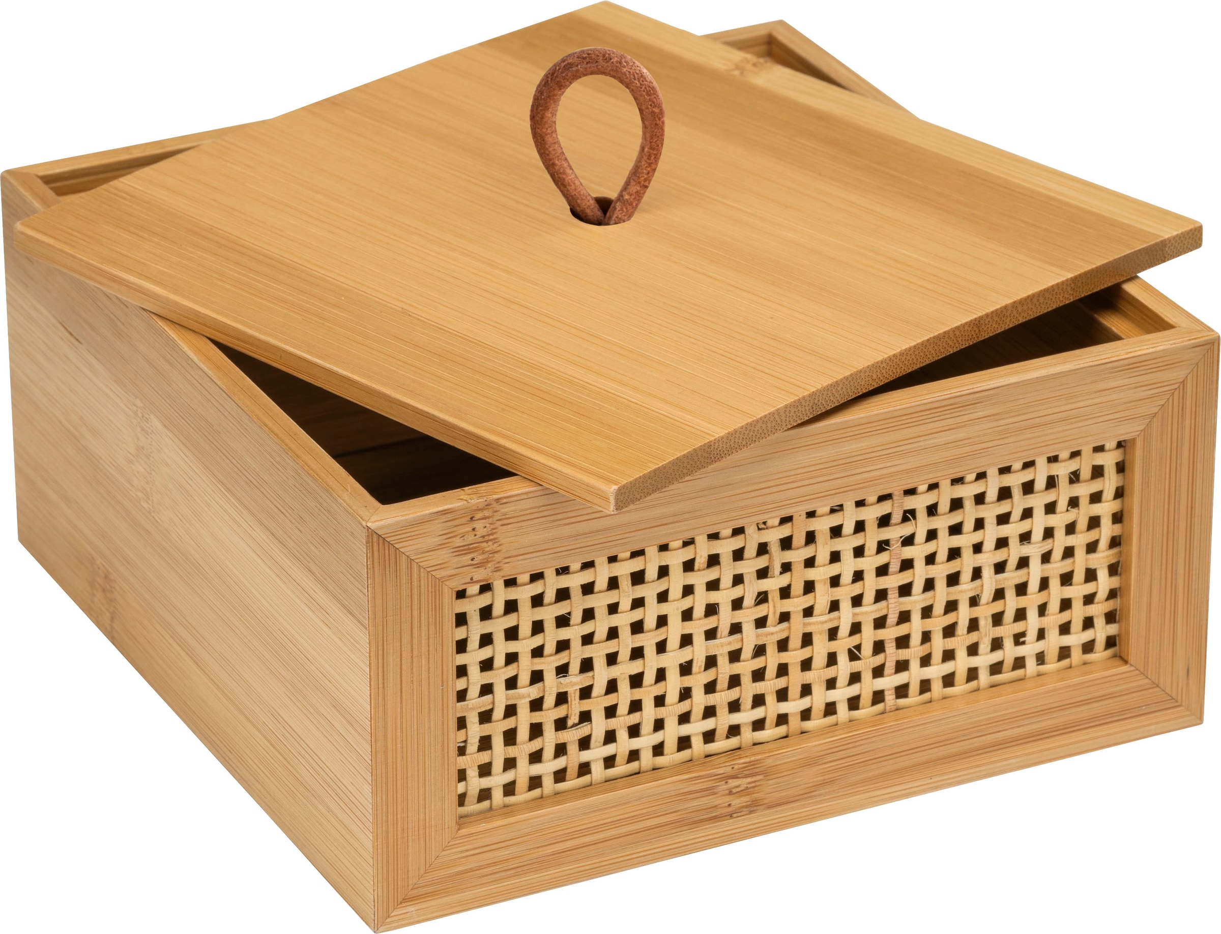 WENKO Badorganizer »Allegre«, (1 St.), mit Deckel, aus Bambus und Rattan