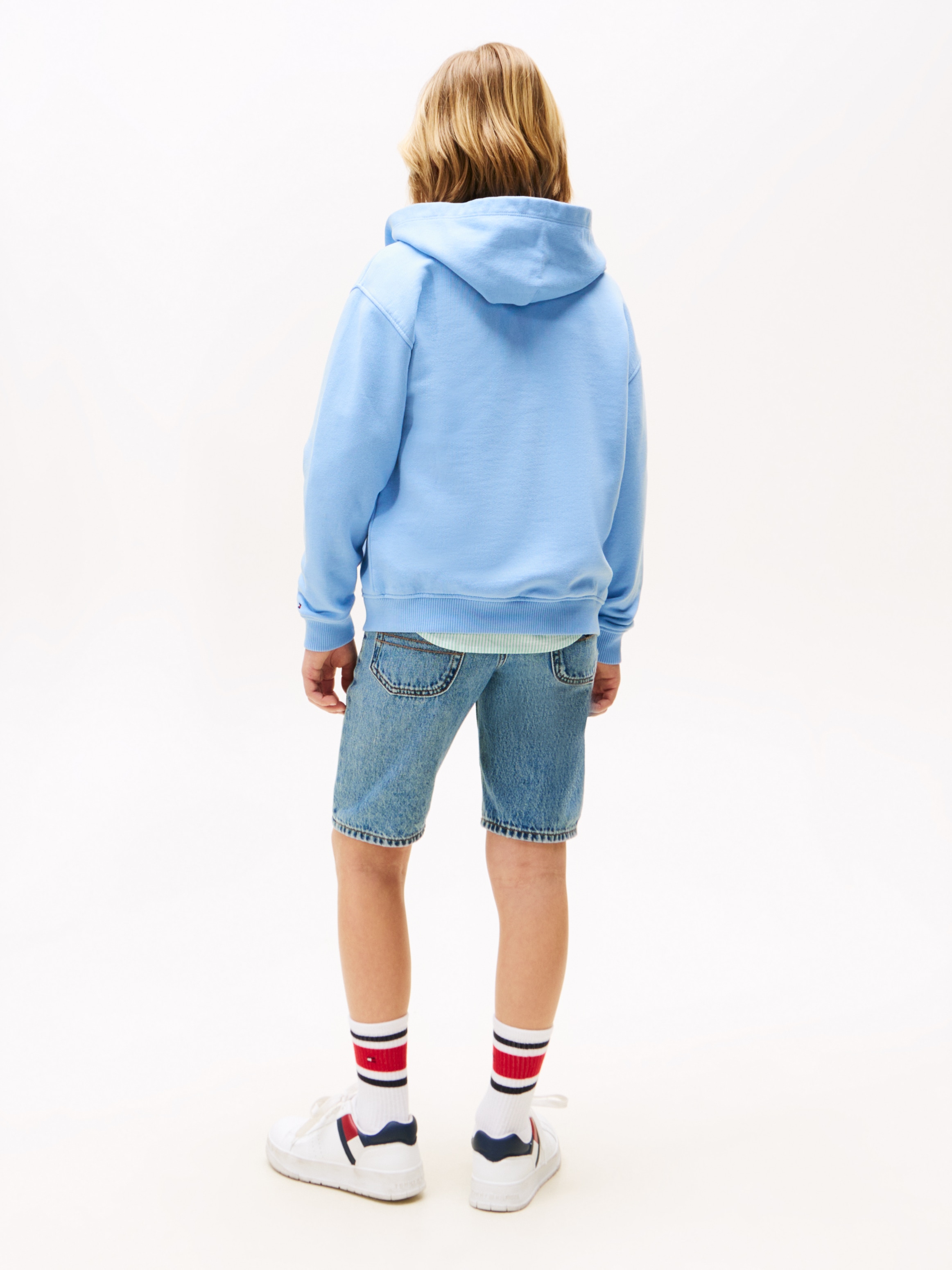 Tommy Hilfiger Kapuzensweatjacke »TONAL FLAG EMB ZIP HOODIE«, für Kinder bis 16 Jahre, mit Kapuze