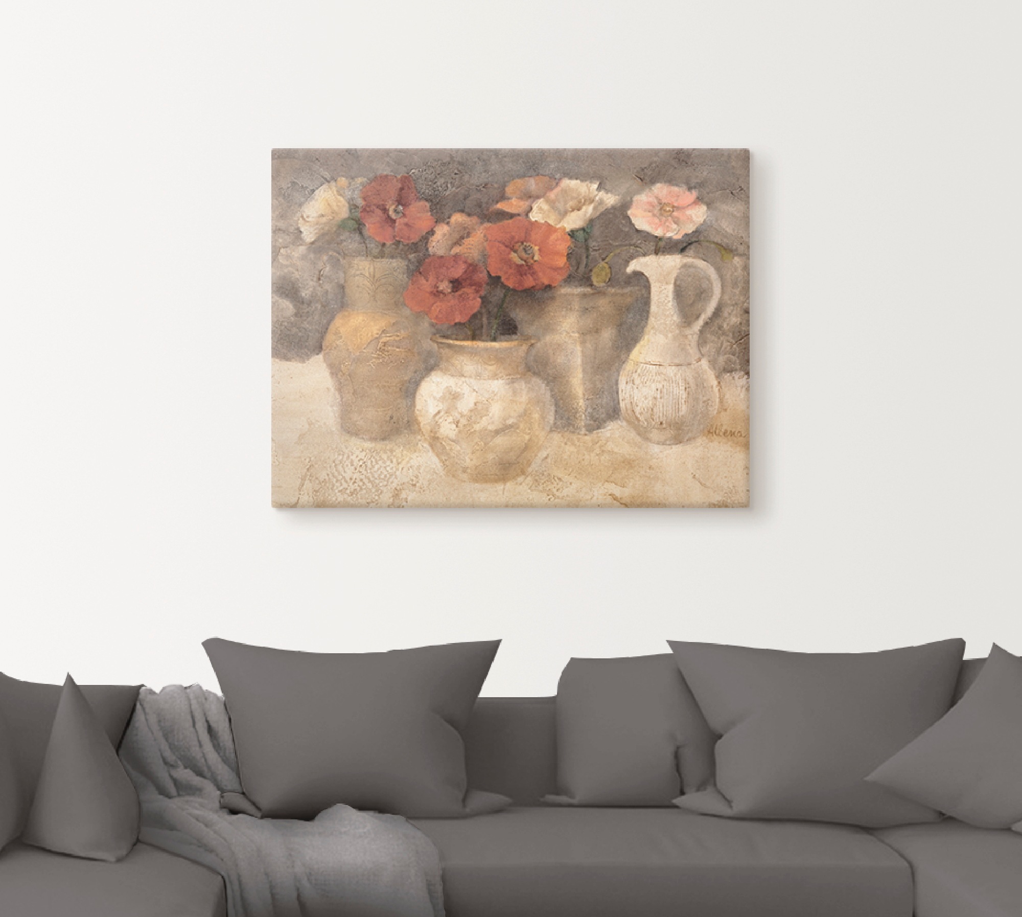 Artland Wandbild »Weißer Mohn«, Vasen & Töpfe, (1 St.), als Leinwandbild, Poster in verschied. Größen
