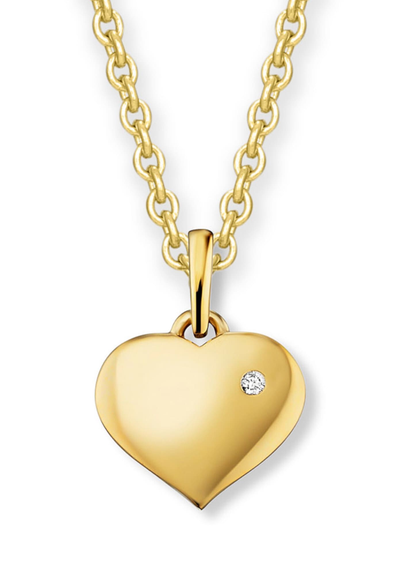 ONE ELEMENT Kettenanhänger »0.01 ct  Diamant Brillant Herz Anhänger aus 585 Gelbgold«