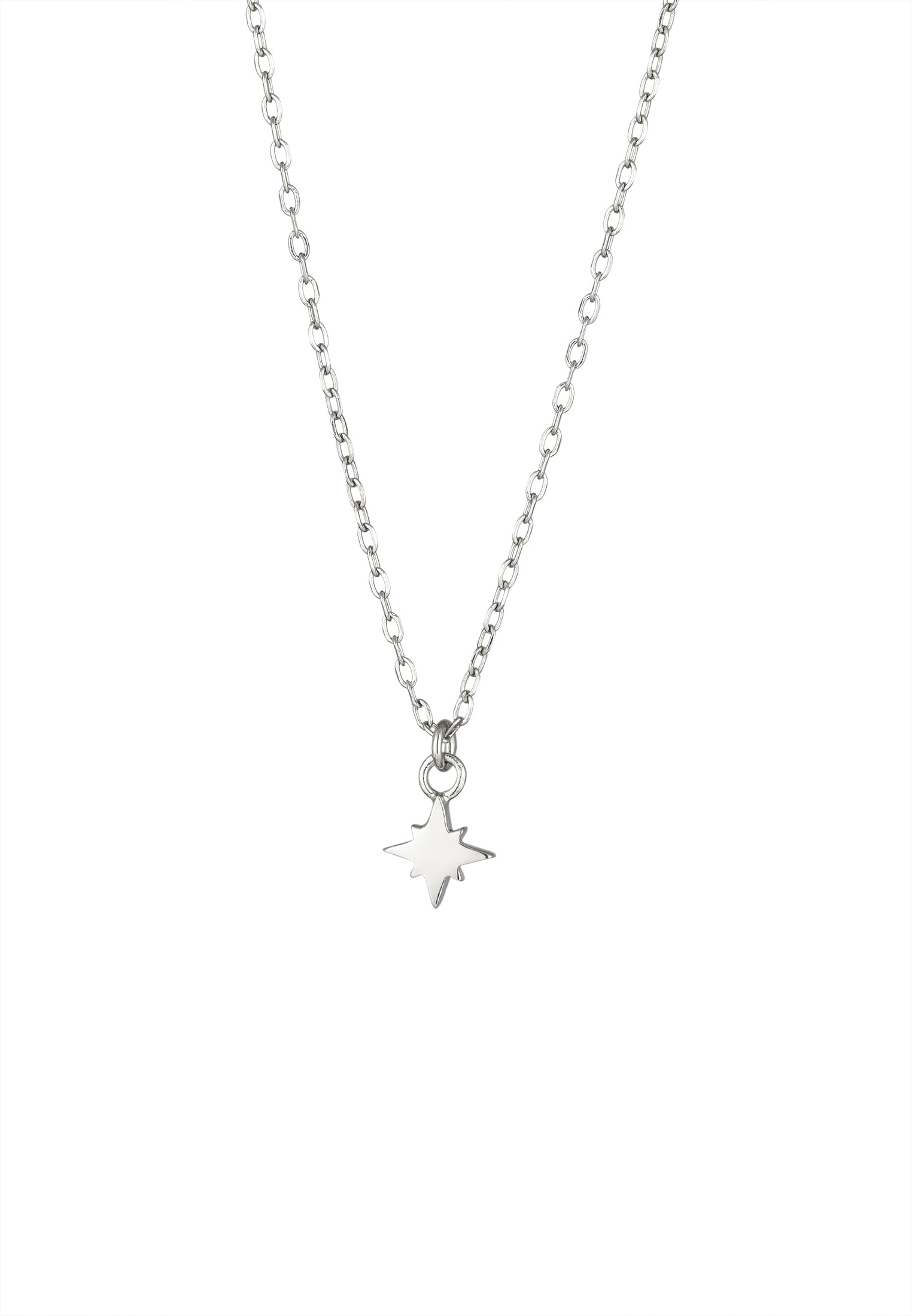 Elli Silberkette »Halskette Stern Glas Kristalle Weiß 925 Sterling Silber«