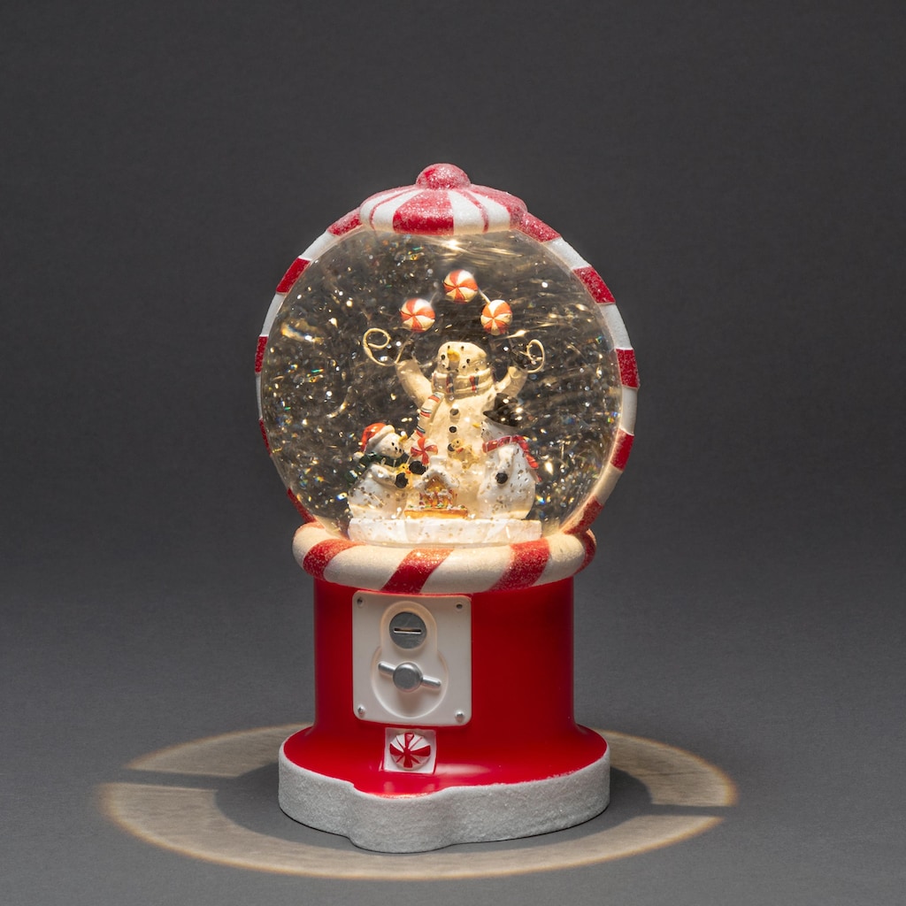 KONSTSMIDE LED Laterne »Süßigkeitenautomat mit 3 Schneemännern, Weihnachtsdeko«