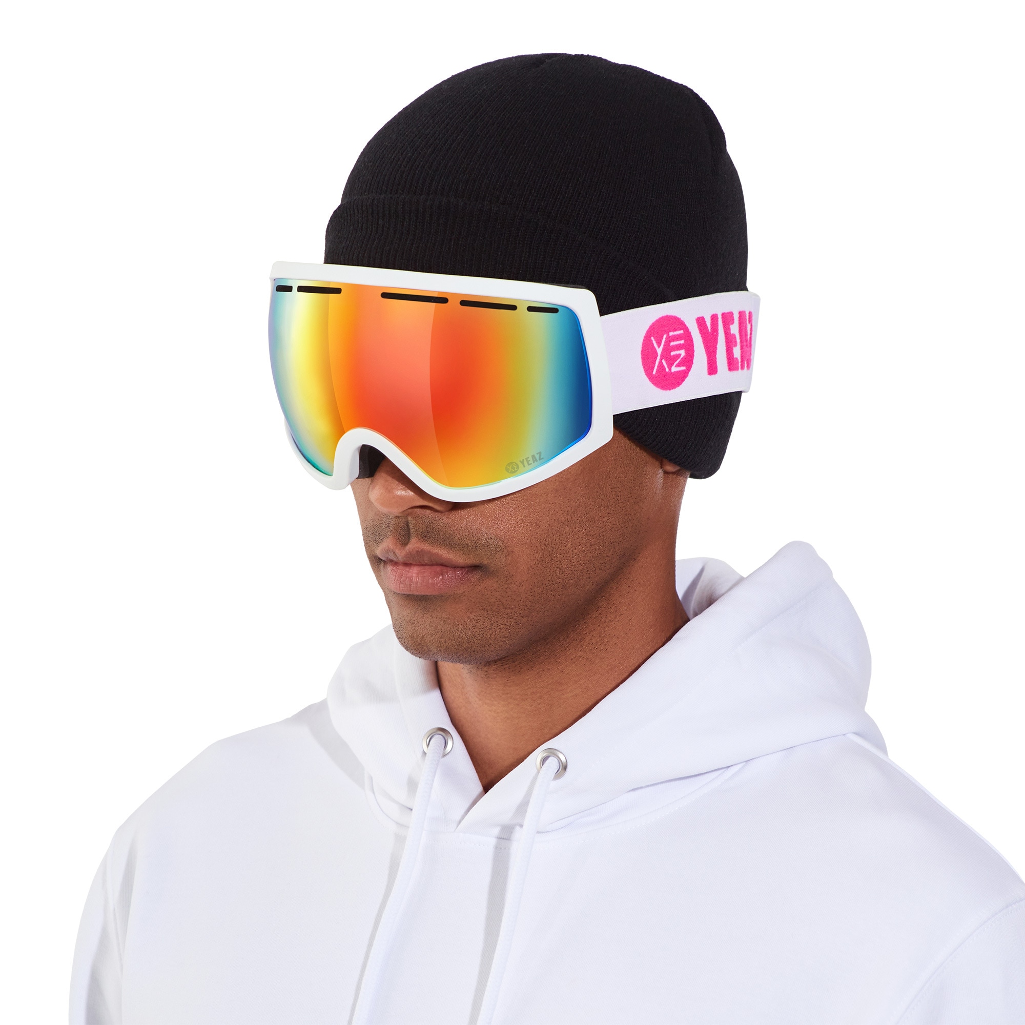 YEAZ Snowboardbrille »Ski- Snowboardbrille rot/weiß PEAK«