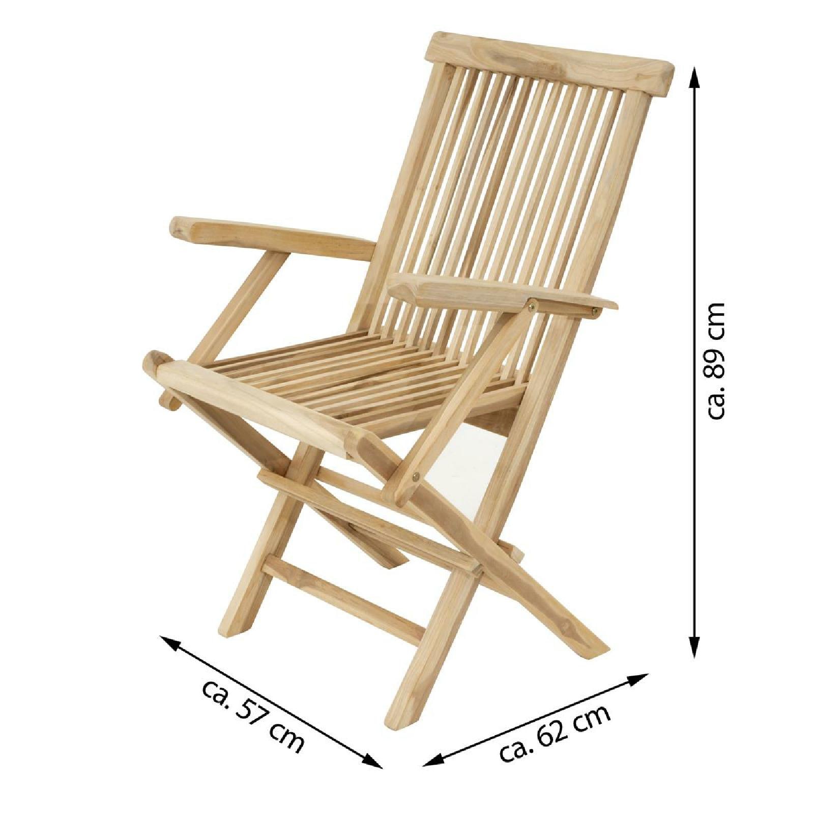 VCM Gartenstuhl »Klappstuhl Gartenstuhl Balkonstuhl Teak Holz natur«