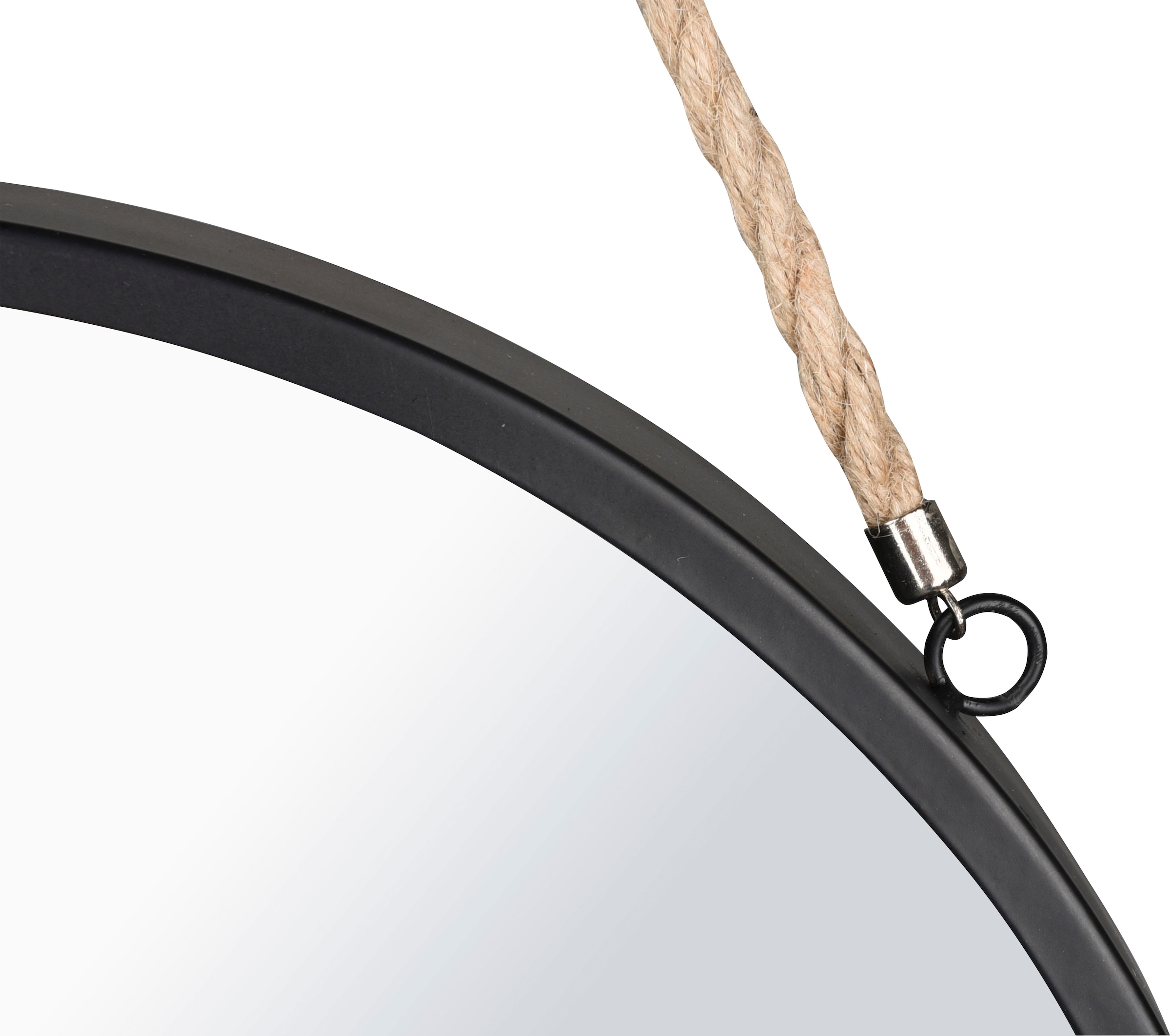 MIRRORS AND MORE Dekospiegel »Taira« Wandspiegel Ø 40 cm, lackiertes Metall mit Kordelband