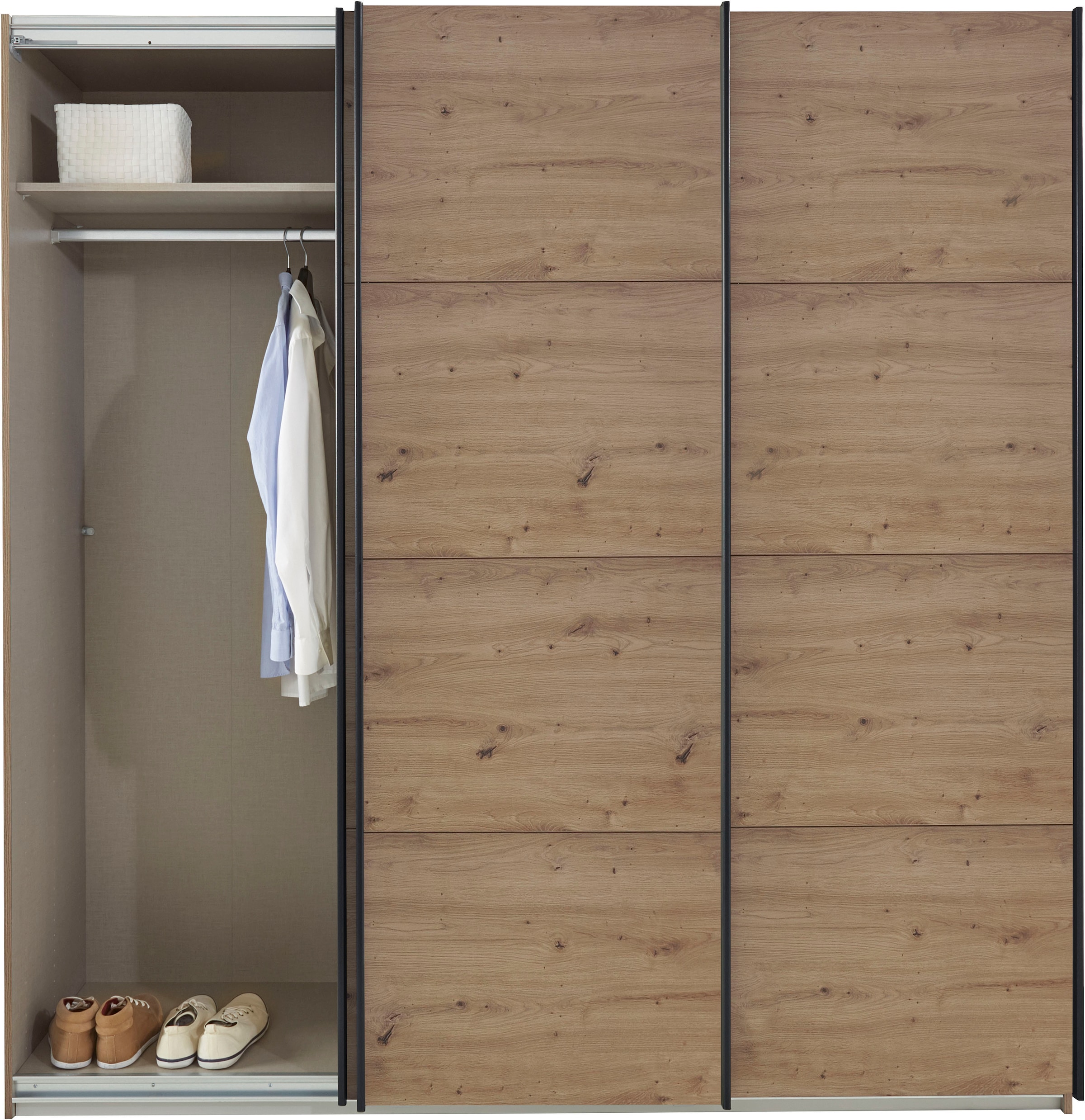 rauch Schwebetürenschrank »Kleiderschrank Schrank Garderobe TOPSELLER OTELI inkl. Inneneinteilung« Breiten 203/271/315/360 cm Höhen 210/229 cm,  mit 3 Innenschubladen sowie zusätzlichen Einlegeböden MADE IN GERMANY