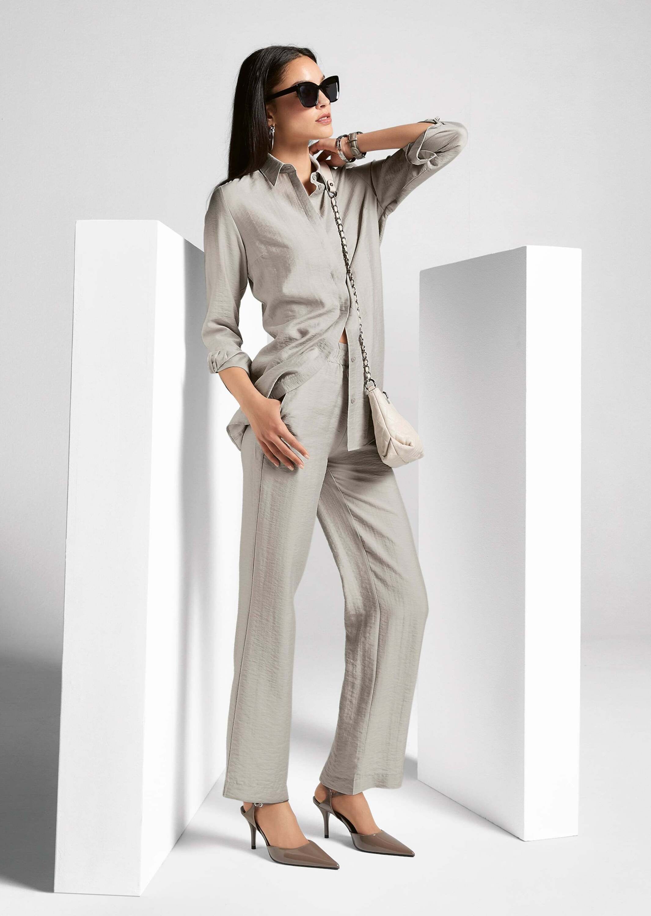 MADELEINE Hemdbluse »Bluse Hemdbluse mit Struktur«