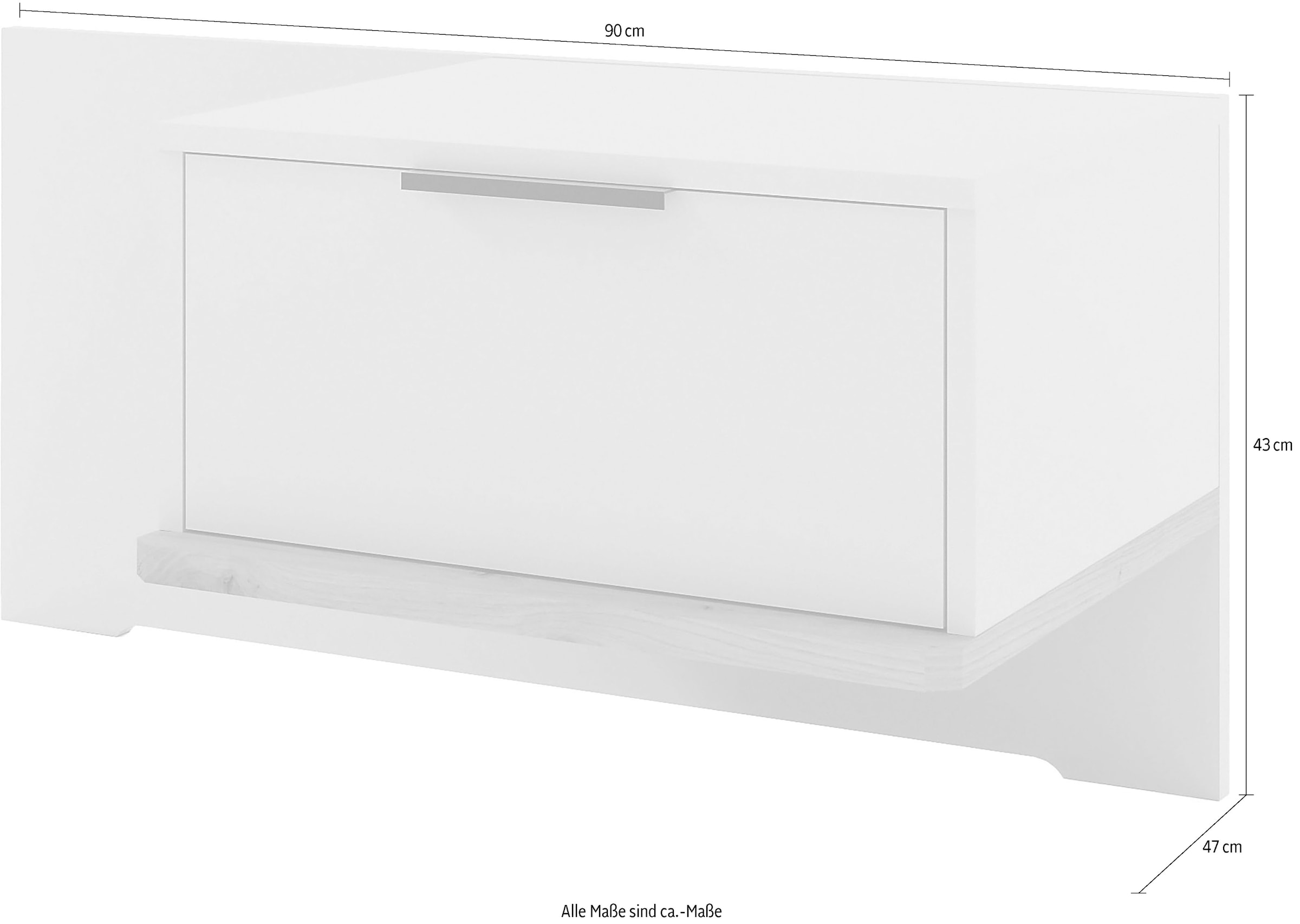 Musterring Nachtschrank »Isabelle«, verschiedene Farben, Unterboden in Eiche, Maße B50/90 x H43 x T47 cm