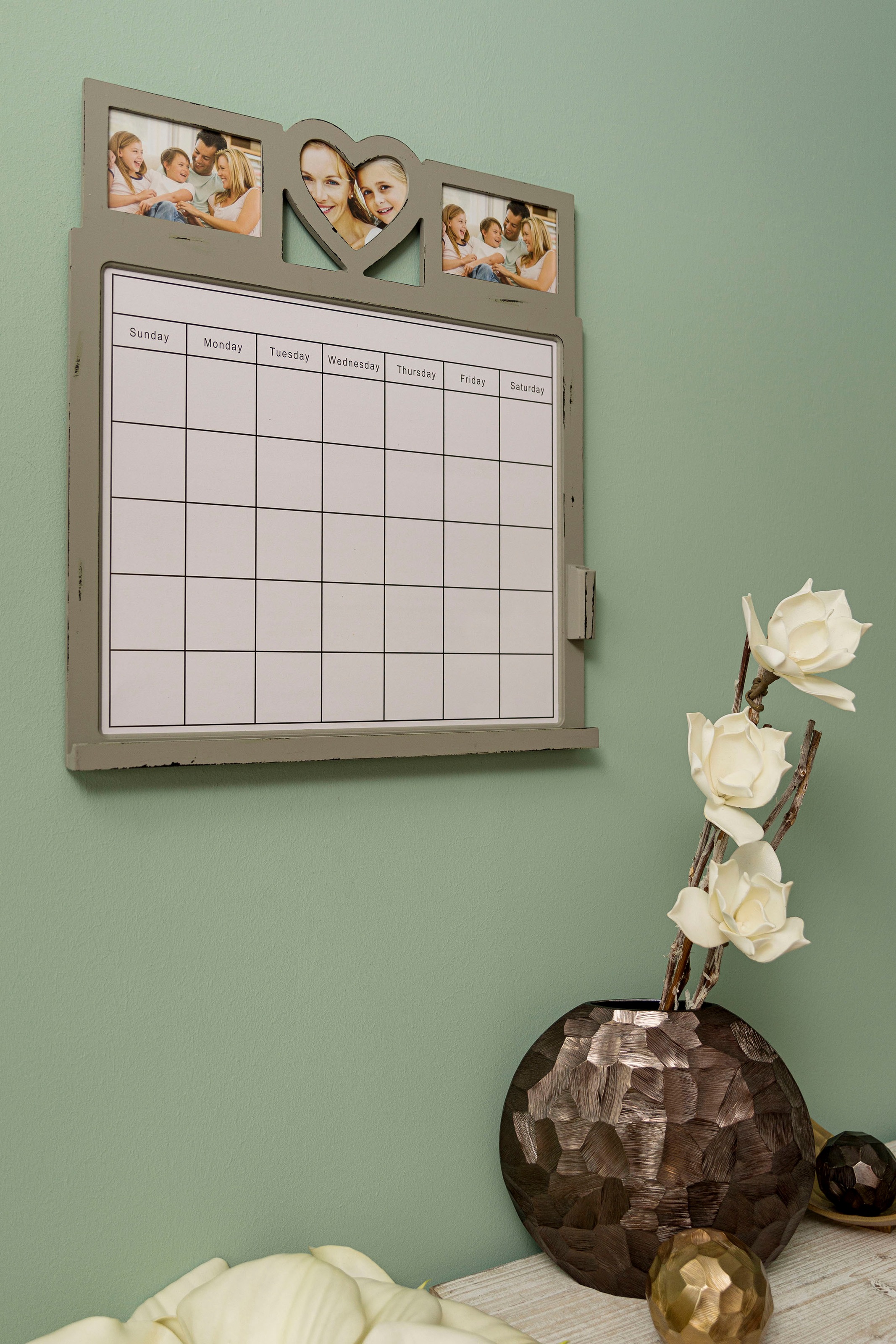 Myflair Möbel & Accessoires Wochenplan »Aada, grau«, mit 3er Fotorahmen