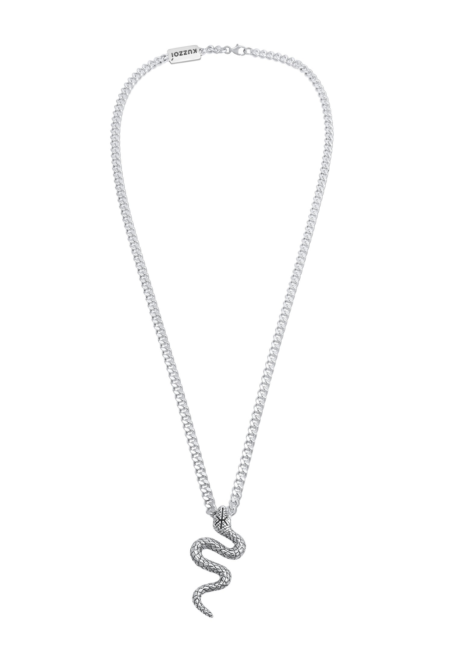 Kuzzoi Kette mit Anhänger »Halskette Herren Panzerkette Schange Snake 925 Silber«