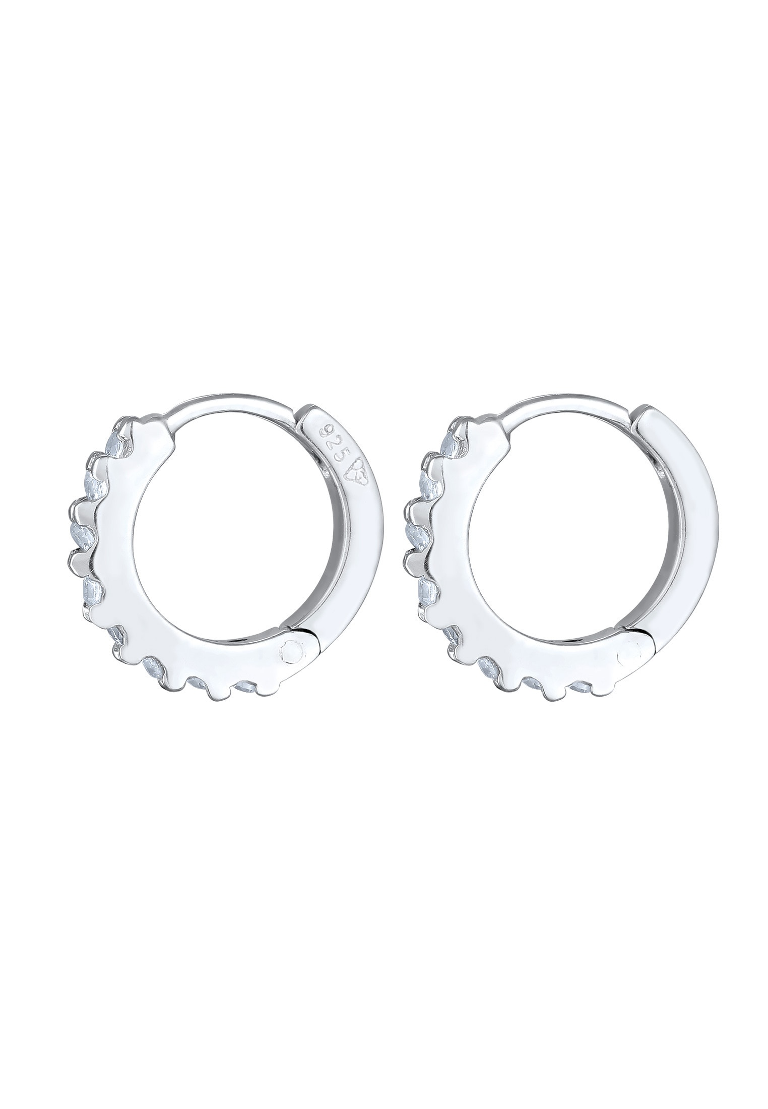 Elli DIAMONDS Paar Creolen »Ohrringe Creolen Laborgzüchteter Diamant Weiß (0.064 ct) 925 Sterling Silber«