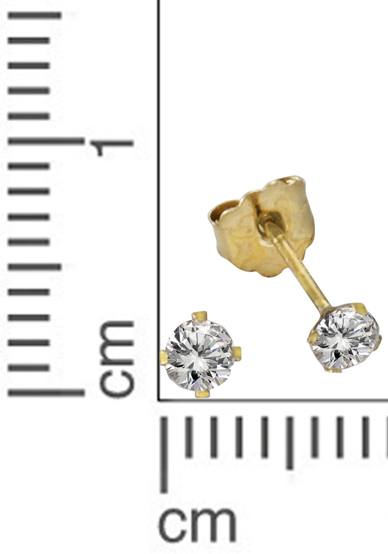 Firetti Paar Ohrstecker »Schmuck Geschenk Gold 333 Ohrschmuck glänzender Klassiker« mit Zirkonia (synth.)
