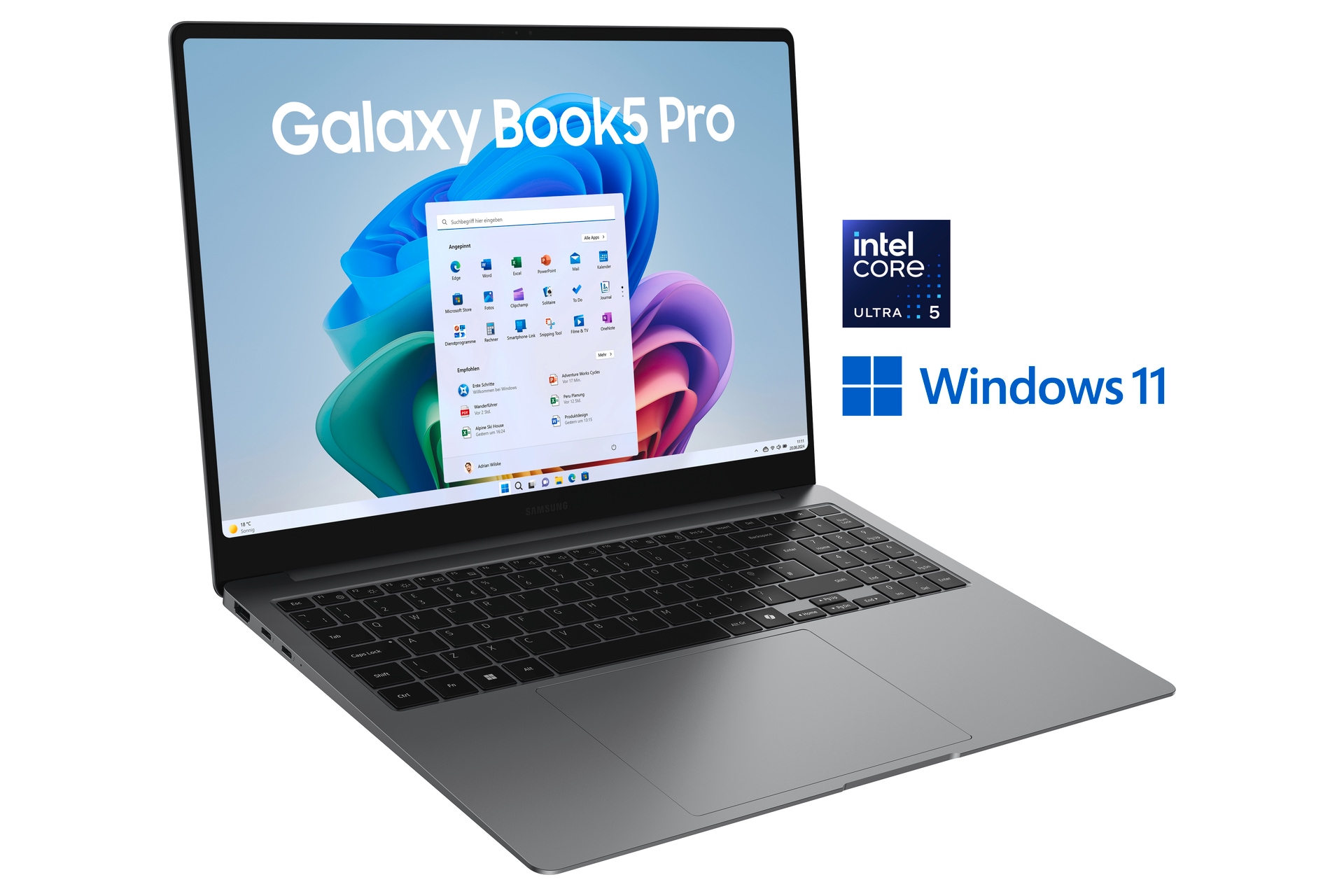 Samsung Notebook »Book5 Pro 16 (NP960X) Intel Core Ultra 5 16GB+512GB AMOLED 2X-Display«, 40,64 cm, / 16 Zoll, Intel, Ultra 5, ARC, 512 GB SSD