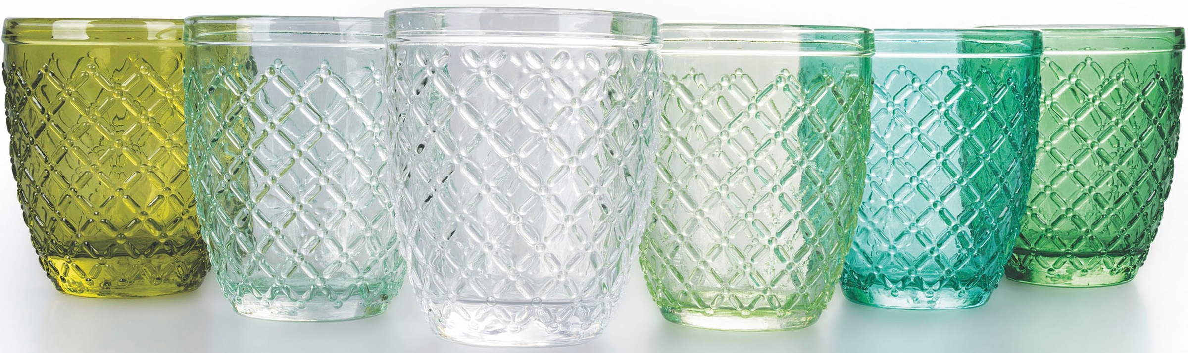 Villa d'Este Gläser-Set »Castle Greenery«, (Set, 6 tlg.), Wassergläser-Set, 6-teilig, Inhalt 350 ml