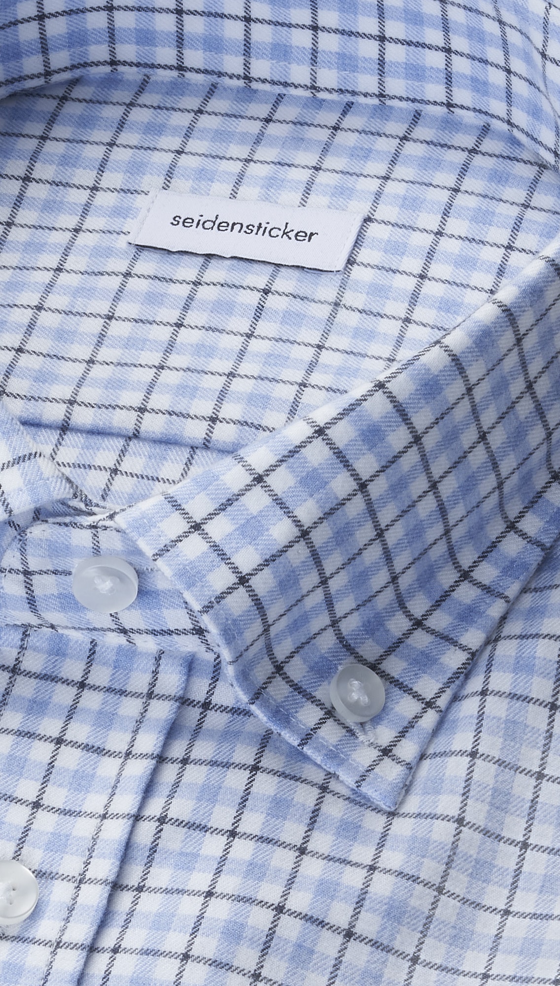 seidensticker Flanellhemd »Schwarze Rose«, Slim 1/1 Button-Down-Kragen Karo