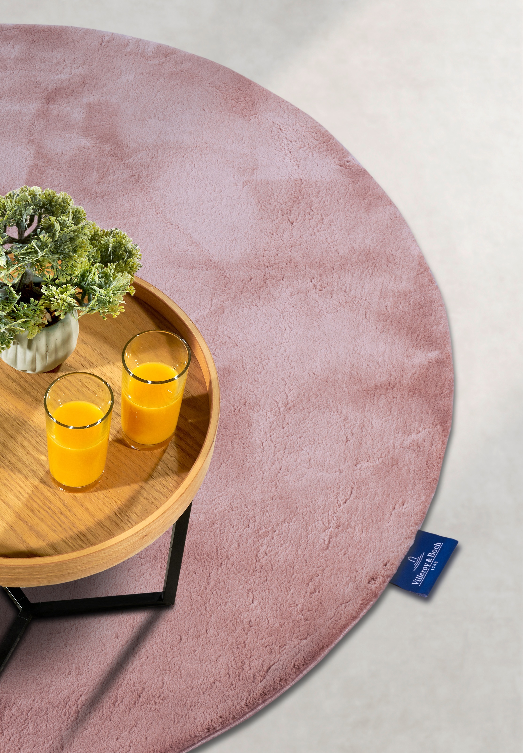 Villeroy & Boch Teppich »Leon«, rund, 15 mm Höhe, Langflor, Shaggy, einfarbig, flauschig, weich, glänzend, modern, uni