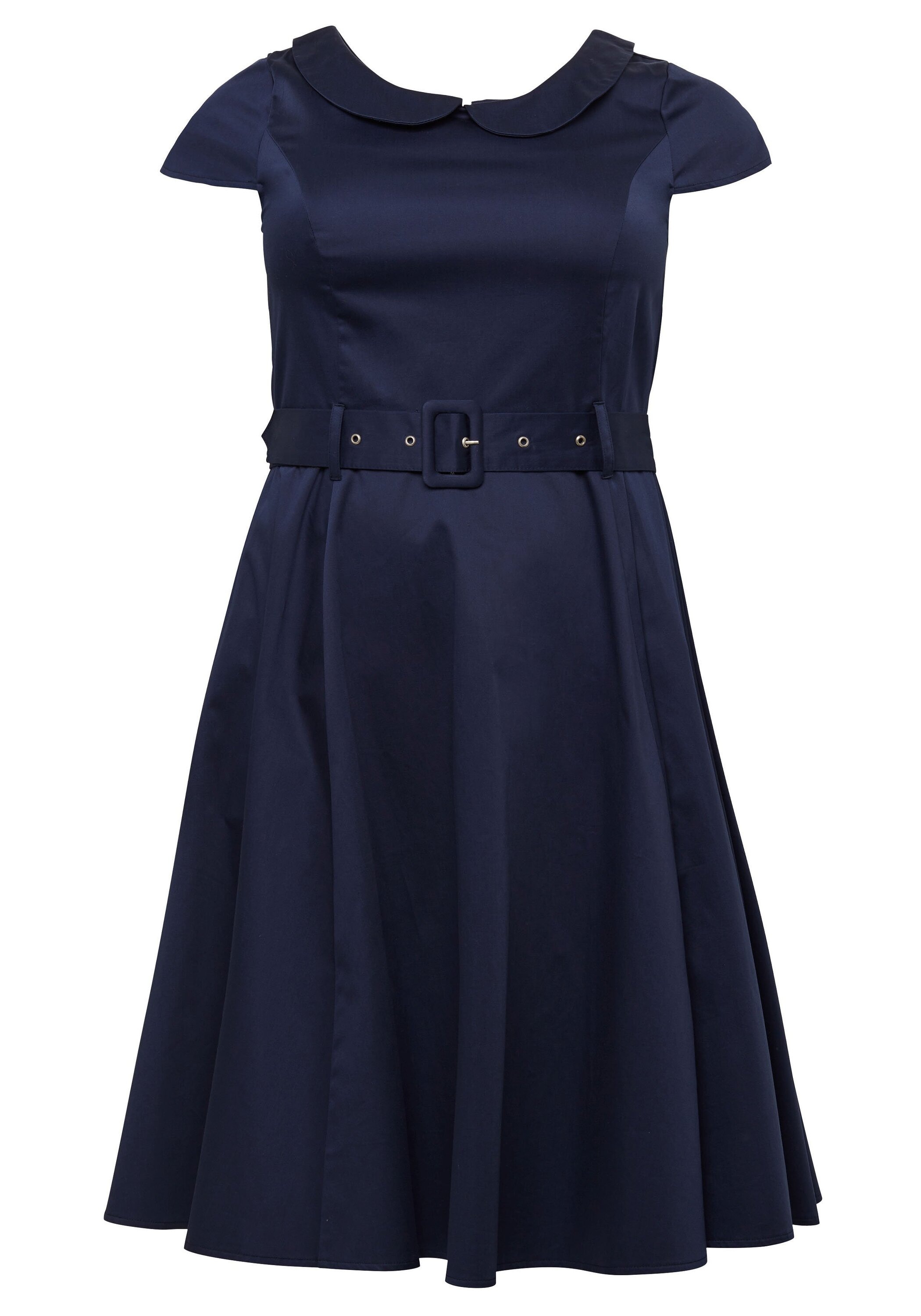 Sheego Cocktailkleid »Kleid mit Bubikragen und Stoffgürtel«
