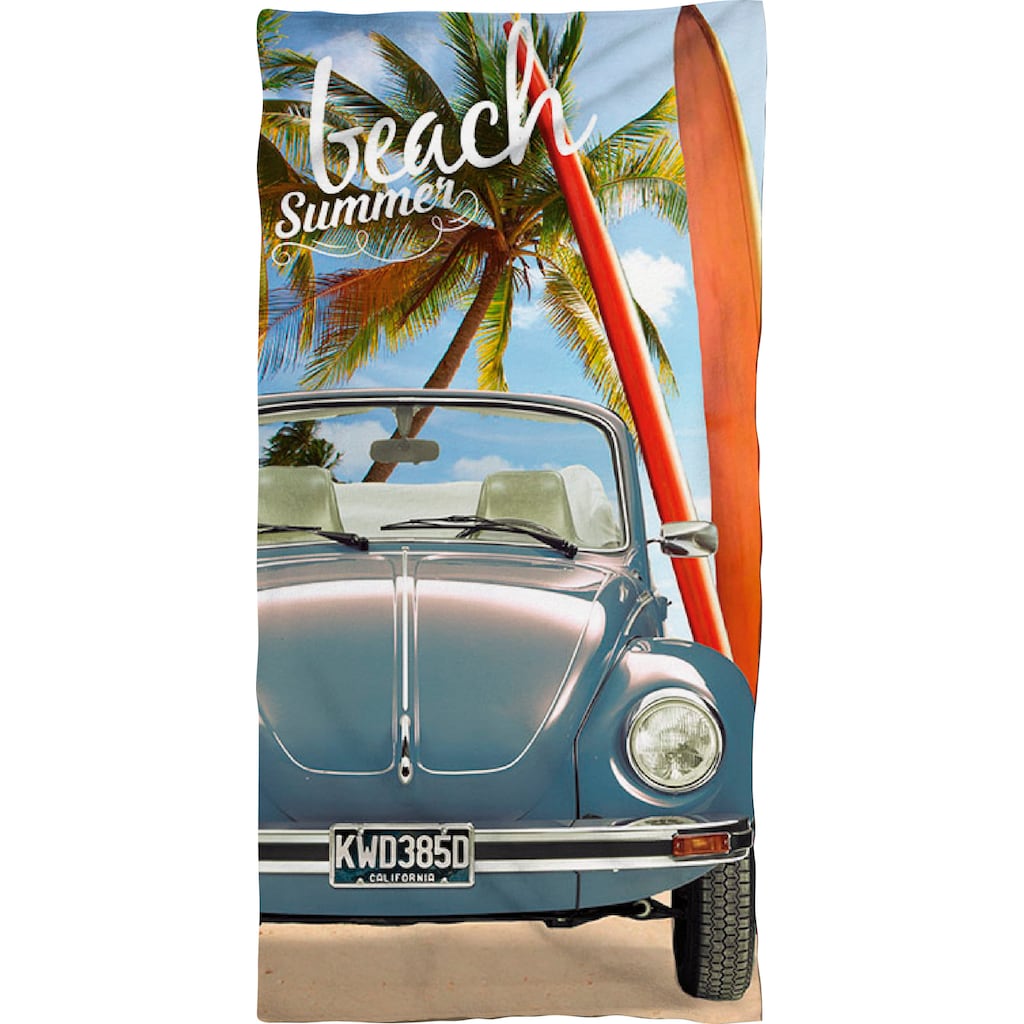 Volkswagen Strandtuch »Beach Summer«, (1 St.), mit VW Käfer Motiv & Schriftzug