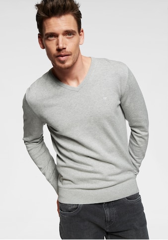 TOM TAILOR V-Ausschnitt-Pullover, mit Logostickerei kaufen