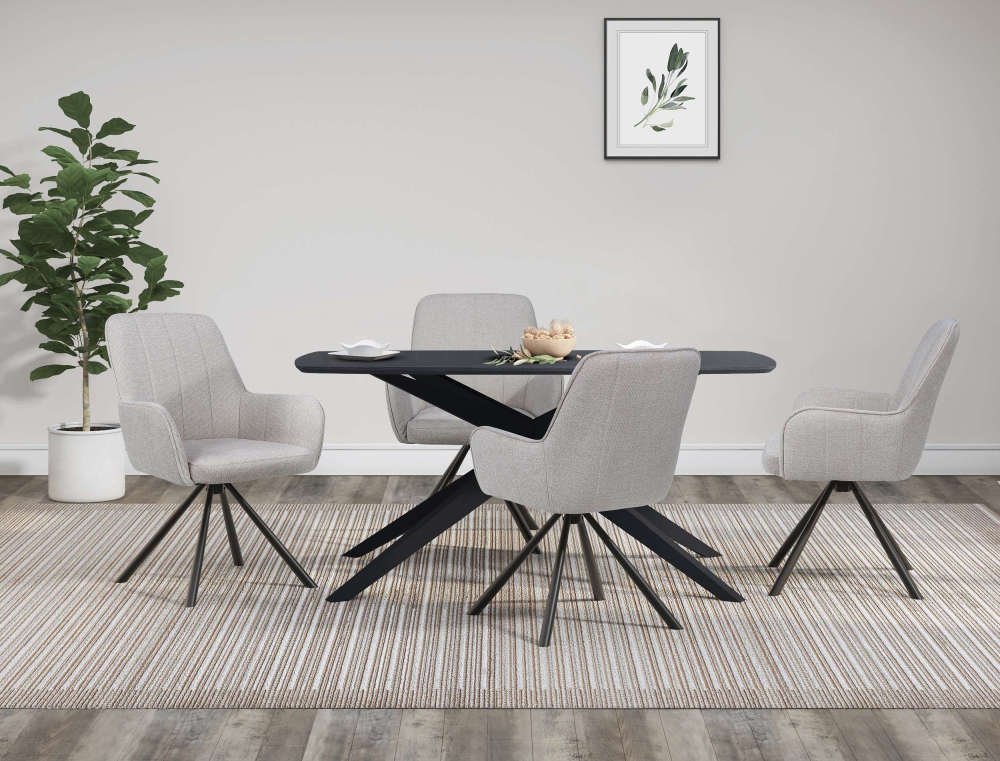 OTTO home Esszimmerstuhl »Flaurent« () 2 Stk.gepolsterte Rückenlehne, Armlehne und Sitzfläche, Sitzhöhe 50 cm