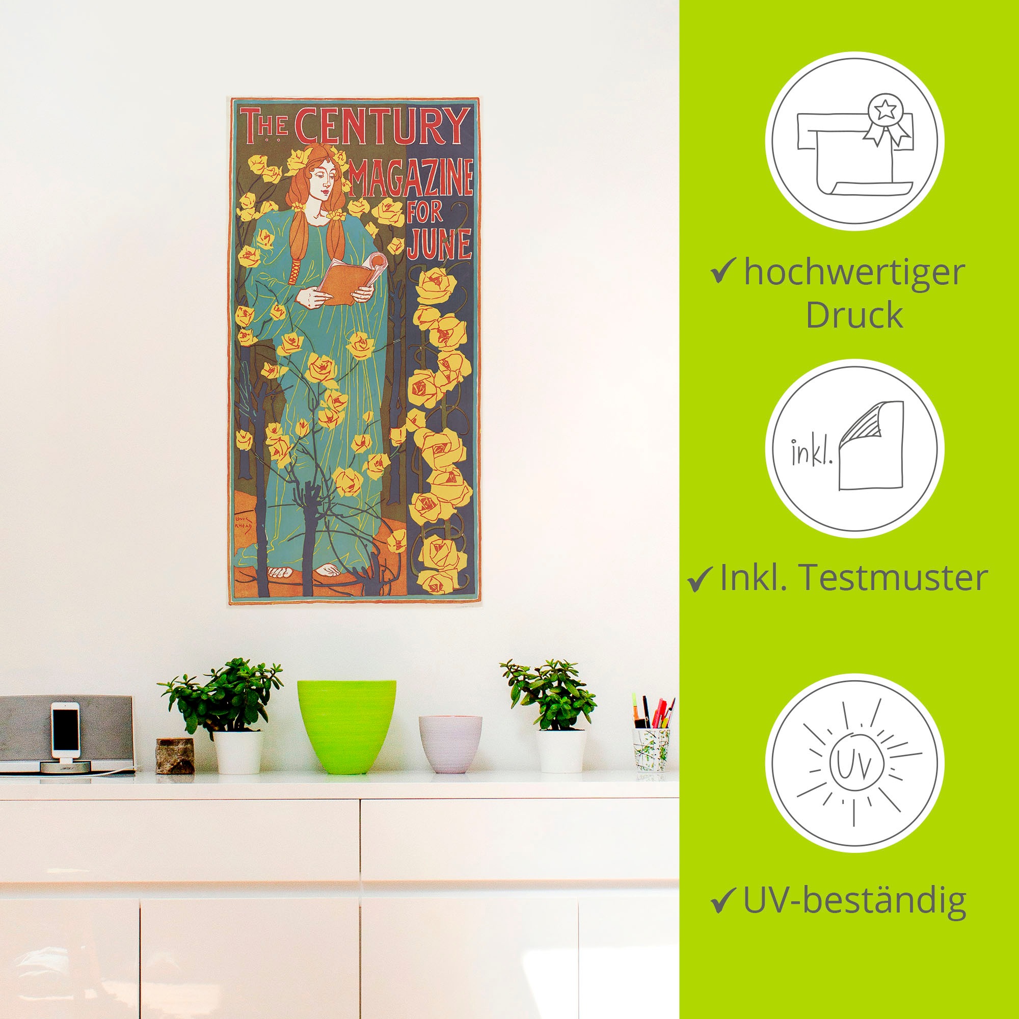 Artland Wandbild »The Century Magazine: June«, Magazincover, (1 St.), als Poster, Wandaufkleber in verschied. Größen